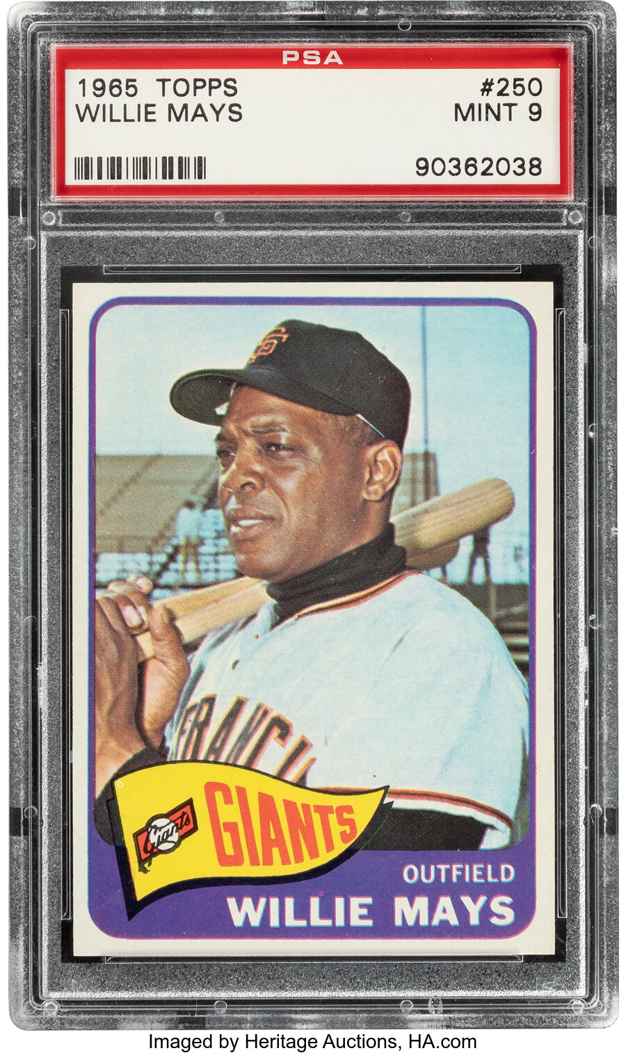 1965 Topps Willie Mays #250 PSA Mint 9