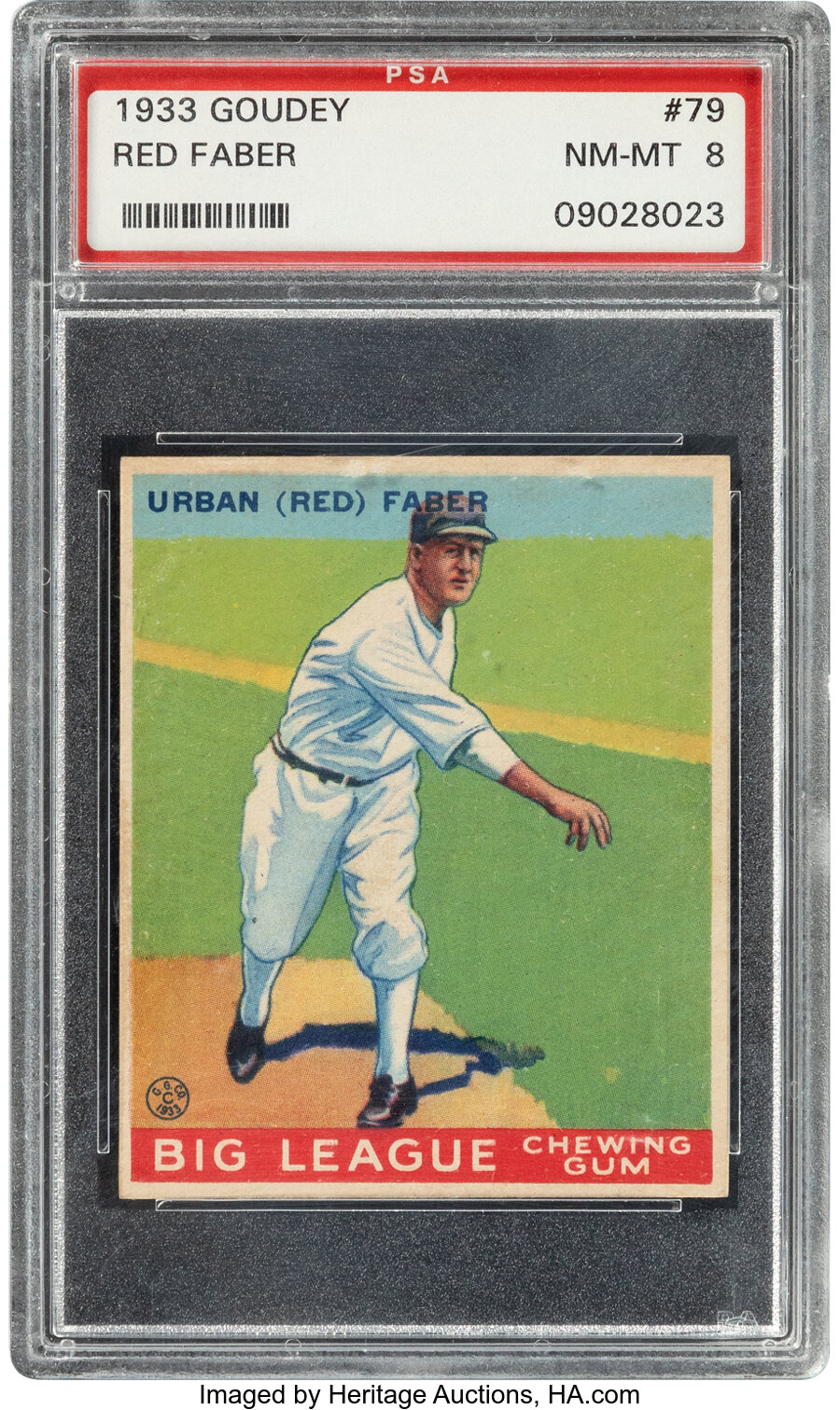 1933 Goudey Red Faber #79 PSA NM-MT 8