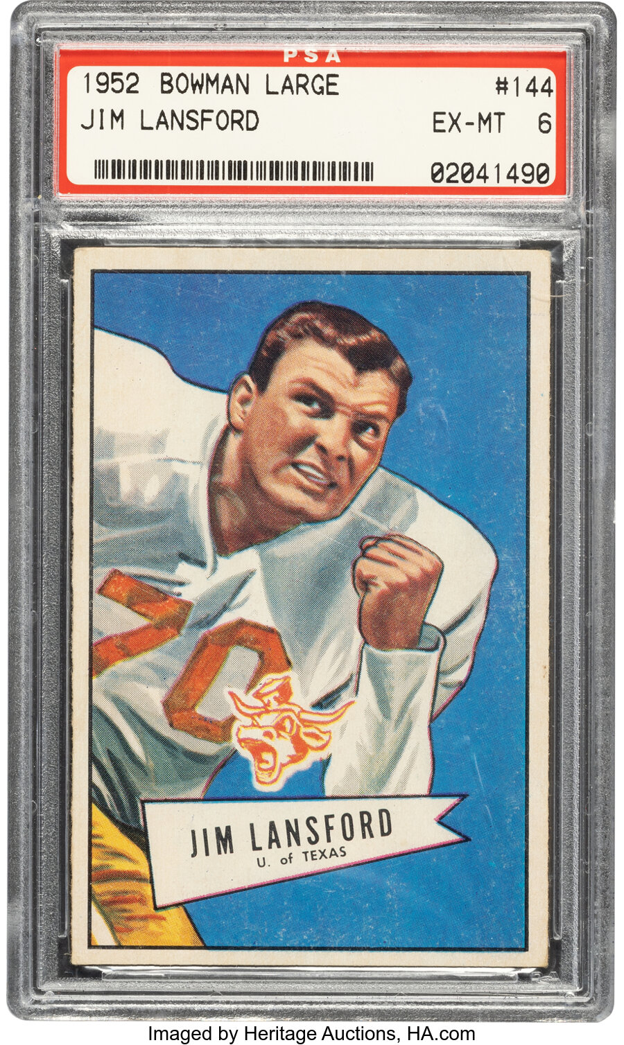 1952 Bowman Large Jim Lansford Rookie #144 PSA EX-MT 6