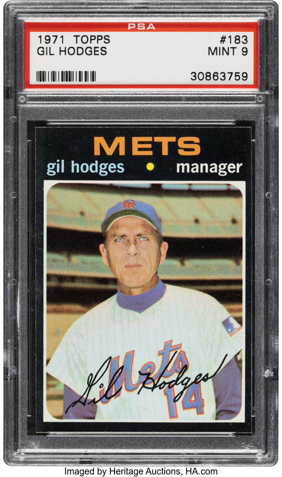 1971 Topps Gil Hodges #183 PSA Mint 9 - Only One Higher!