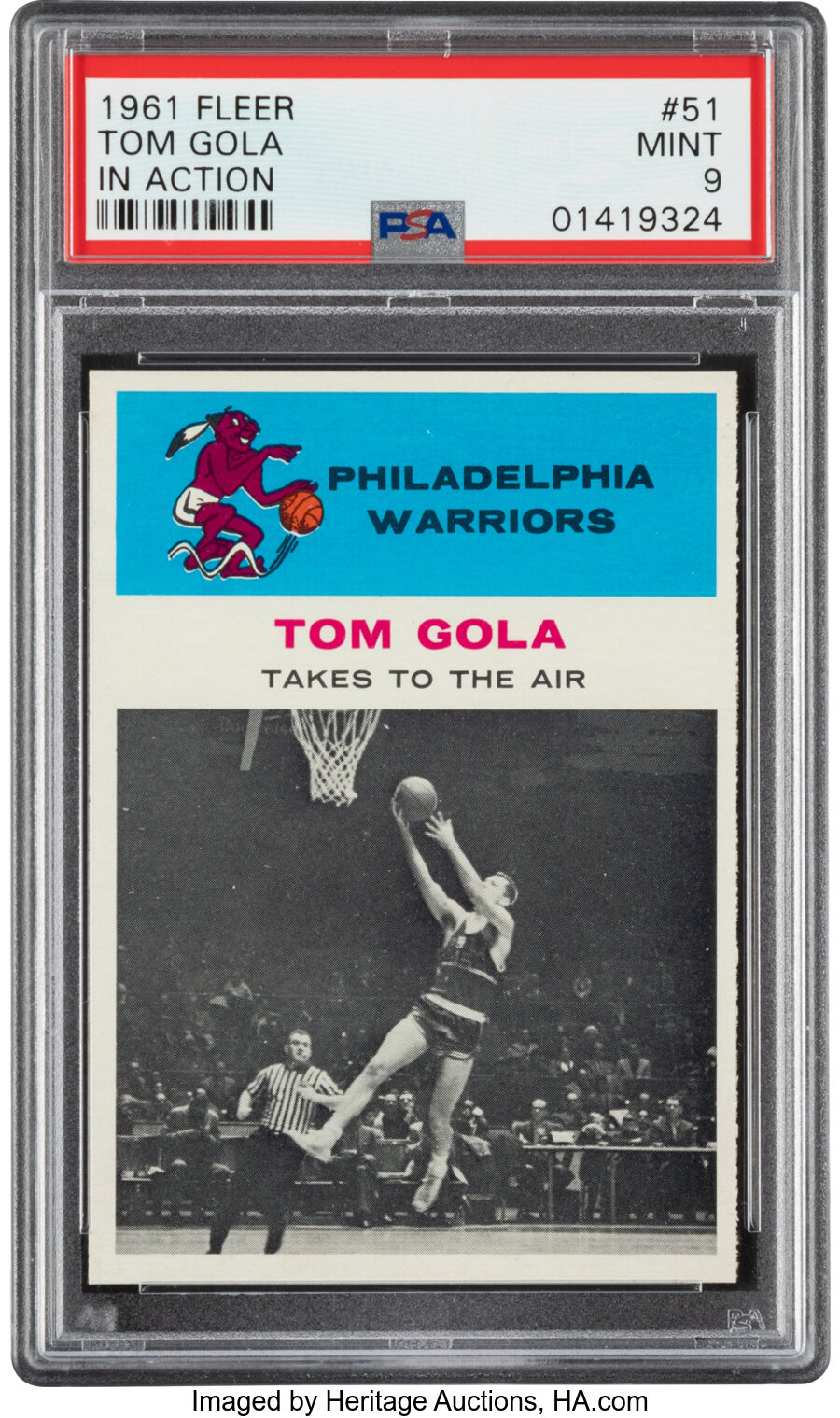 1961 Fleer Tom Gola (In Action) #51 PSA Mint 9 - Only Three Higher!