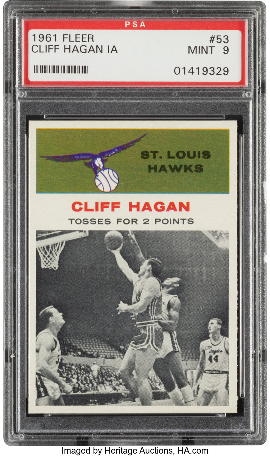 1961 Fleer Cliff Hagan (In Action) #53 PSA Mint 9 - Only One Higher!