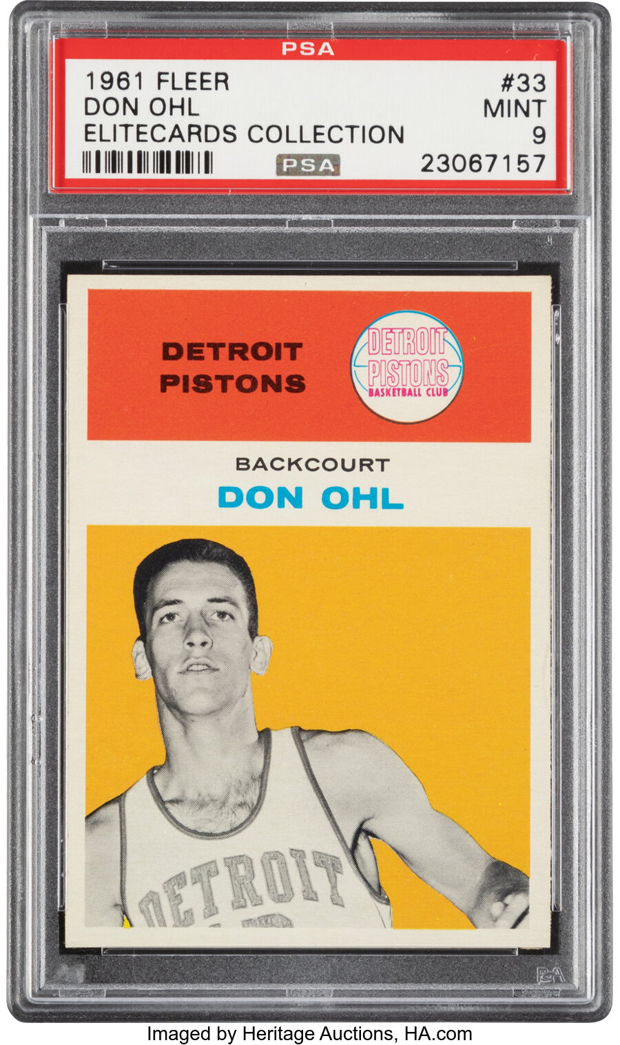 1961 Fleer Don Ohl Rookie #33 PSA Mint 9 - Only Two Higher!