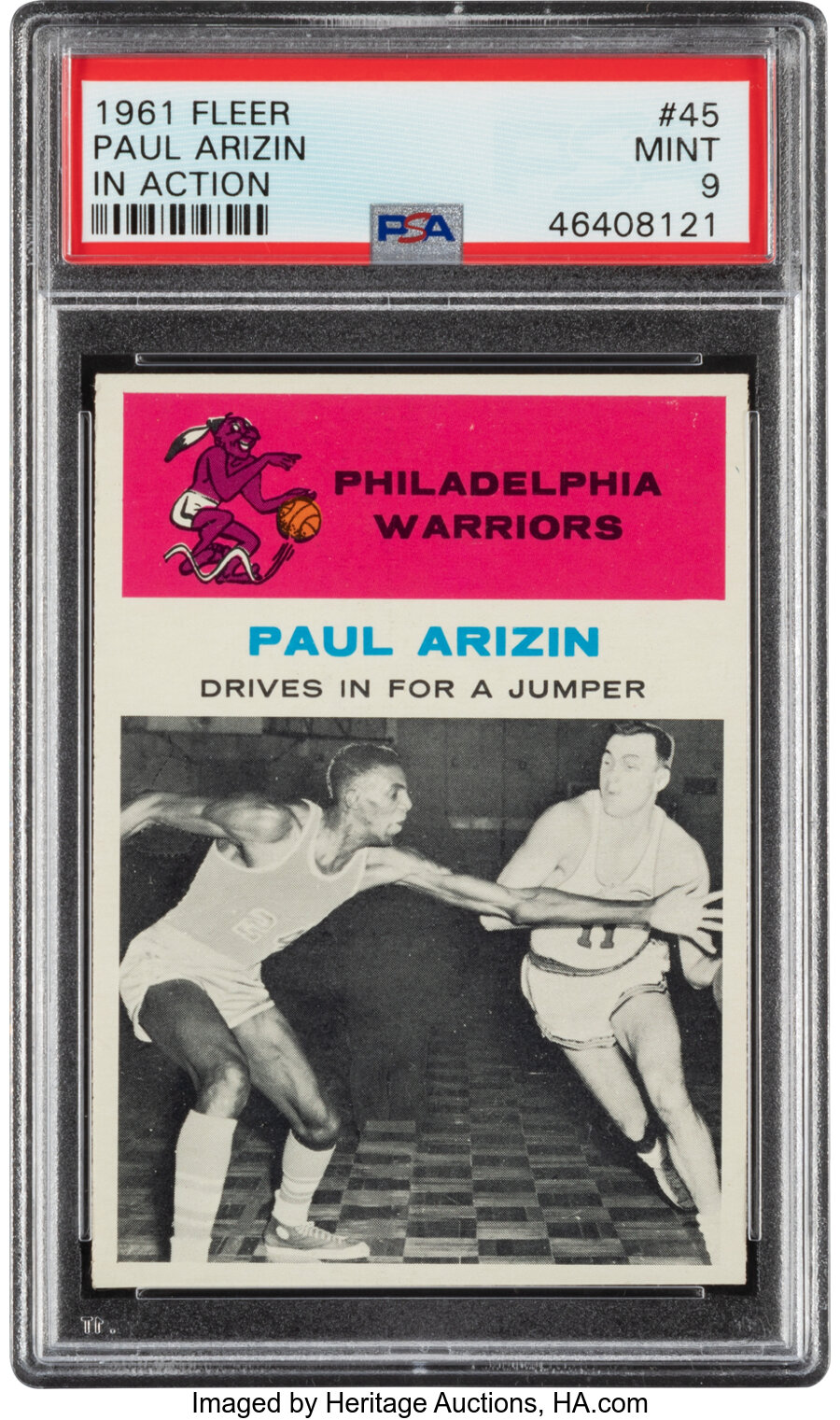 1961 Fleer Paul Arizin (In Action) #45 PSA Mint 9 - None Higher!