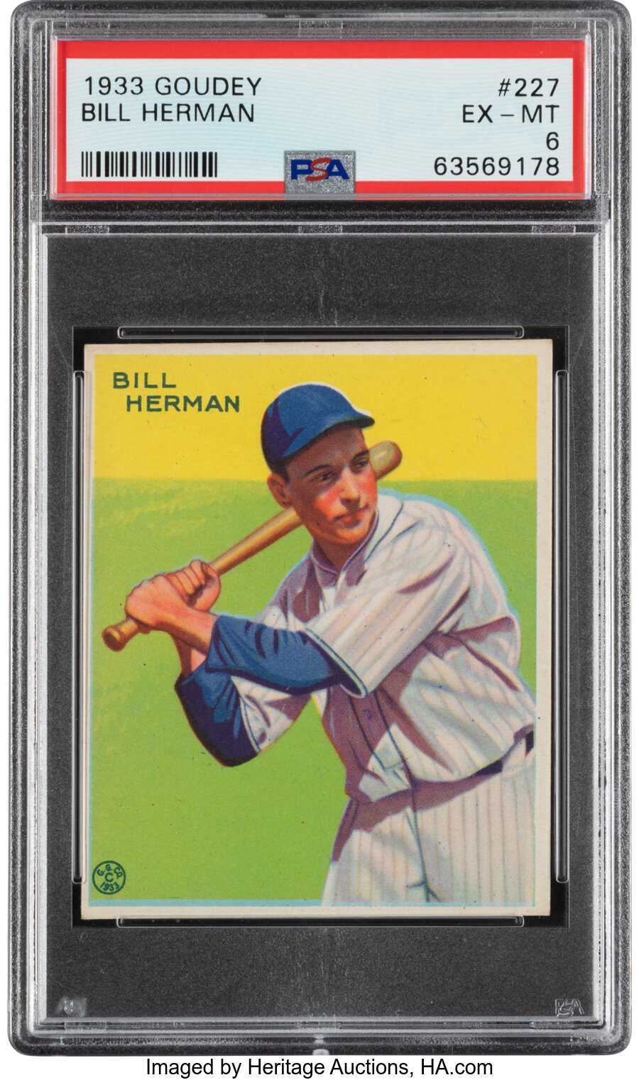 1933 Goudey Bill Herman #227 PSA EX-MT 6