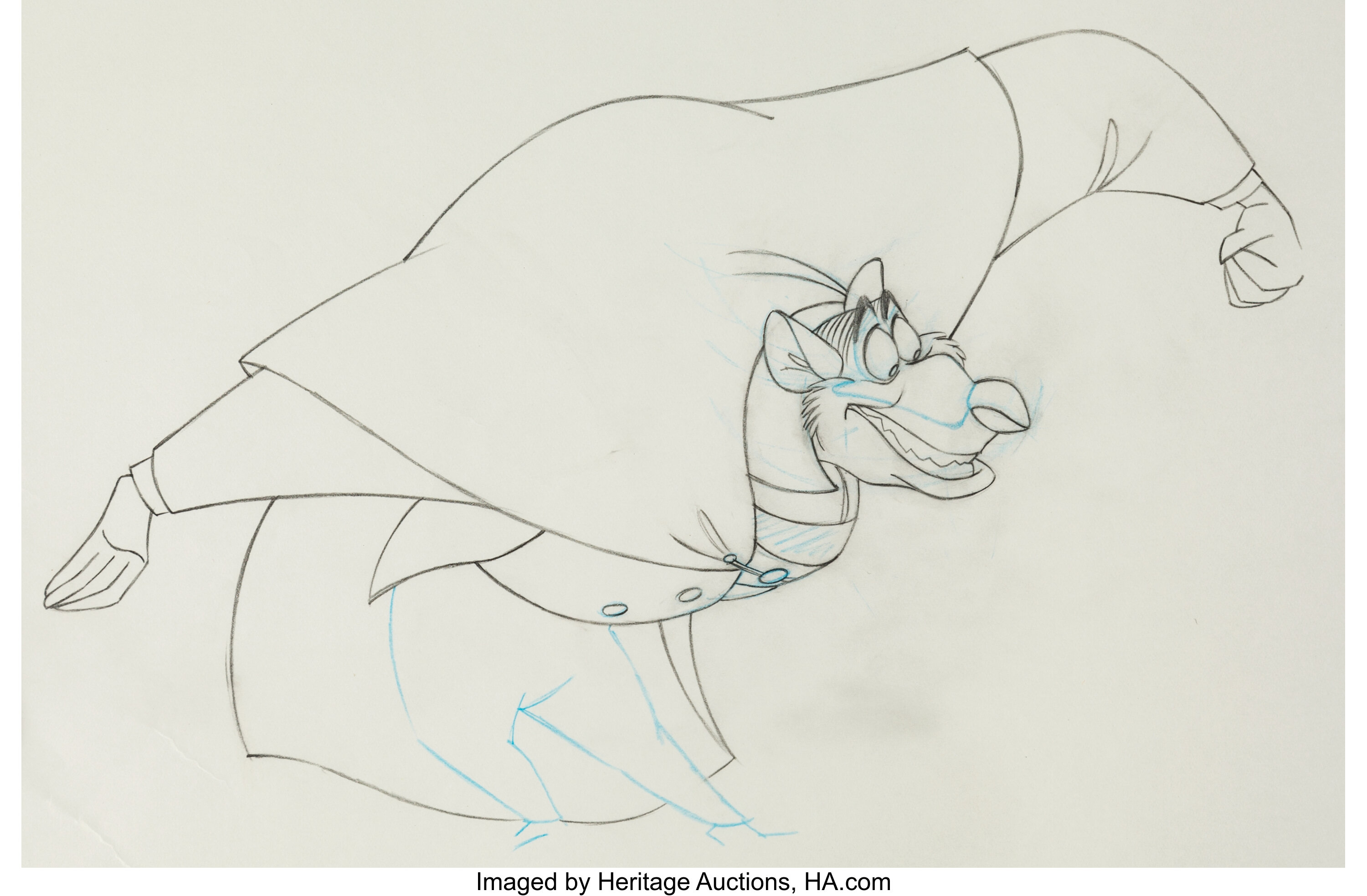 The Great Mouse Detective Ratigan Animation Drawing Group of 15 | Lot ...