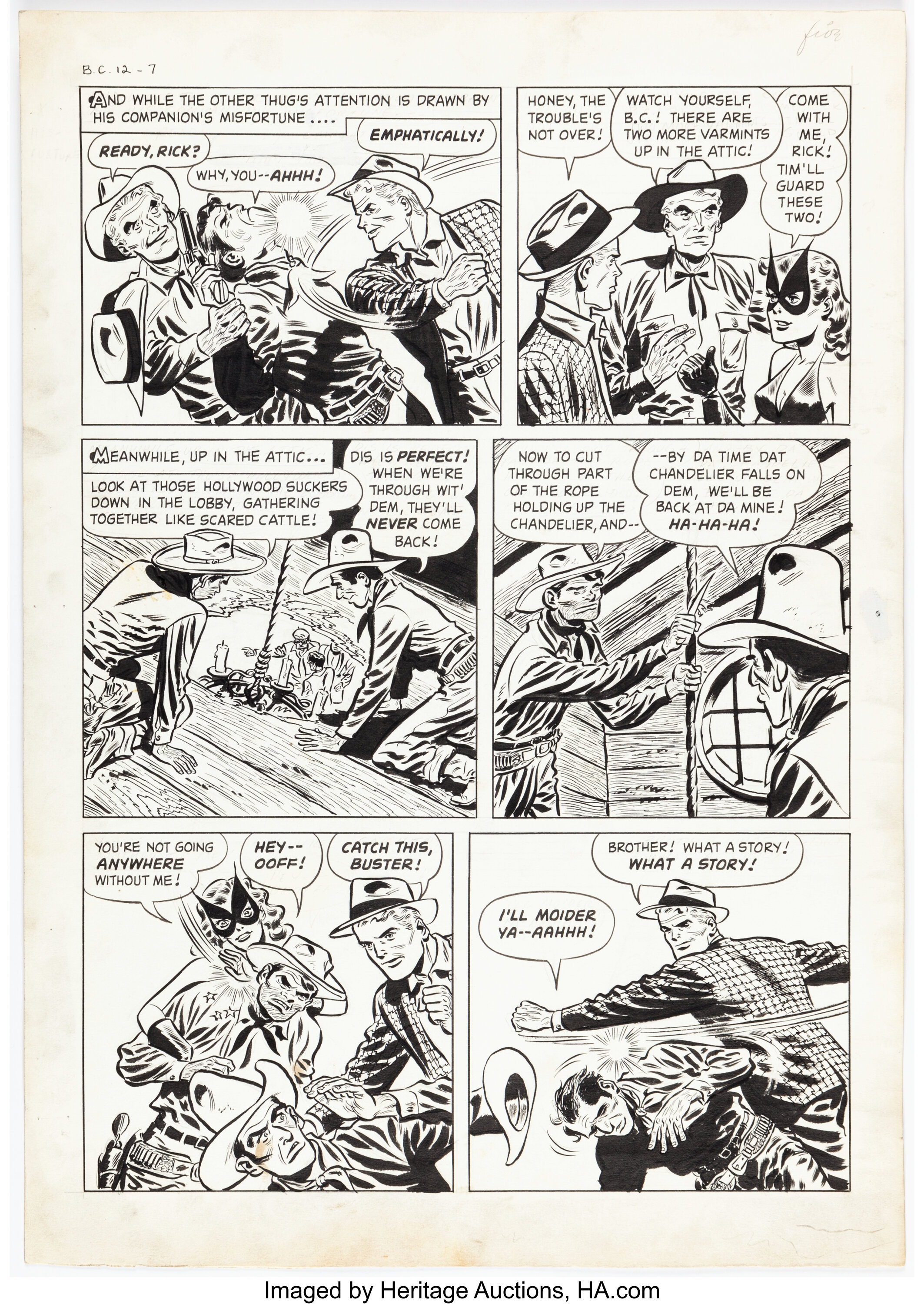 Lee Elias Black Cat #12 Story Page 5 Original Art (Harvey, | Lot #46091 ...