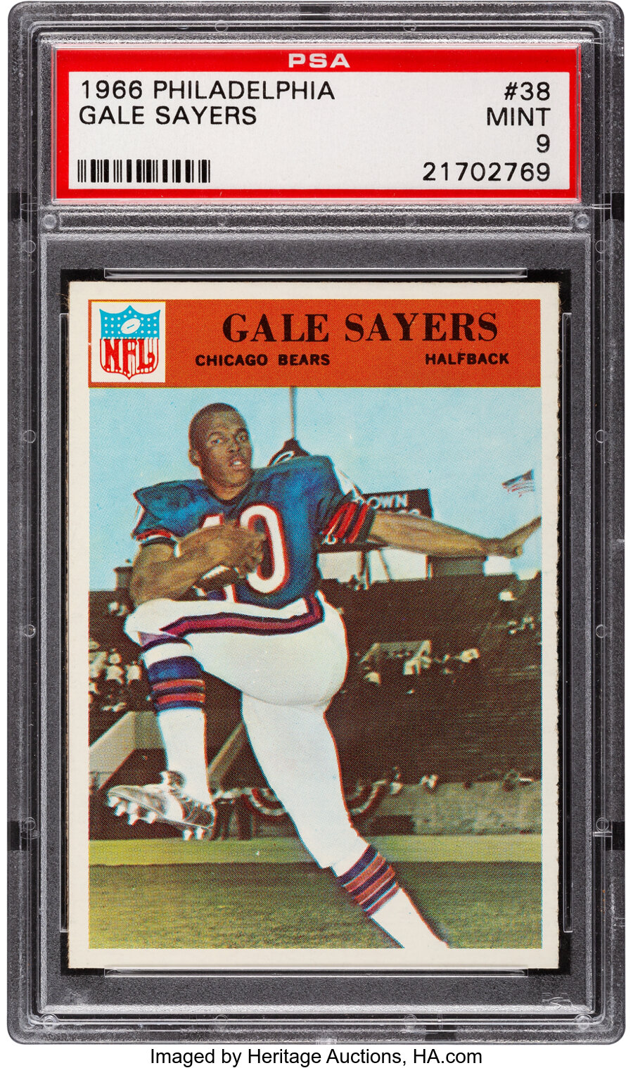 1966 Philadelphia Gale Sayers Rookie #38 PSA Mint 9