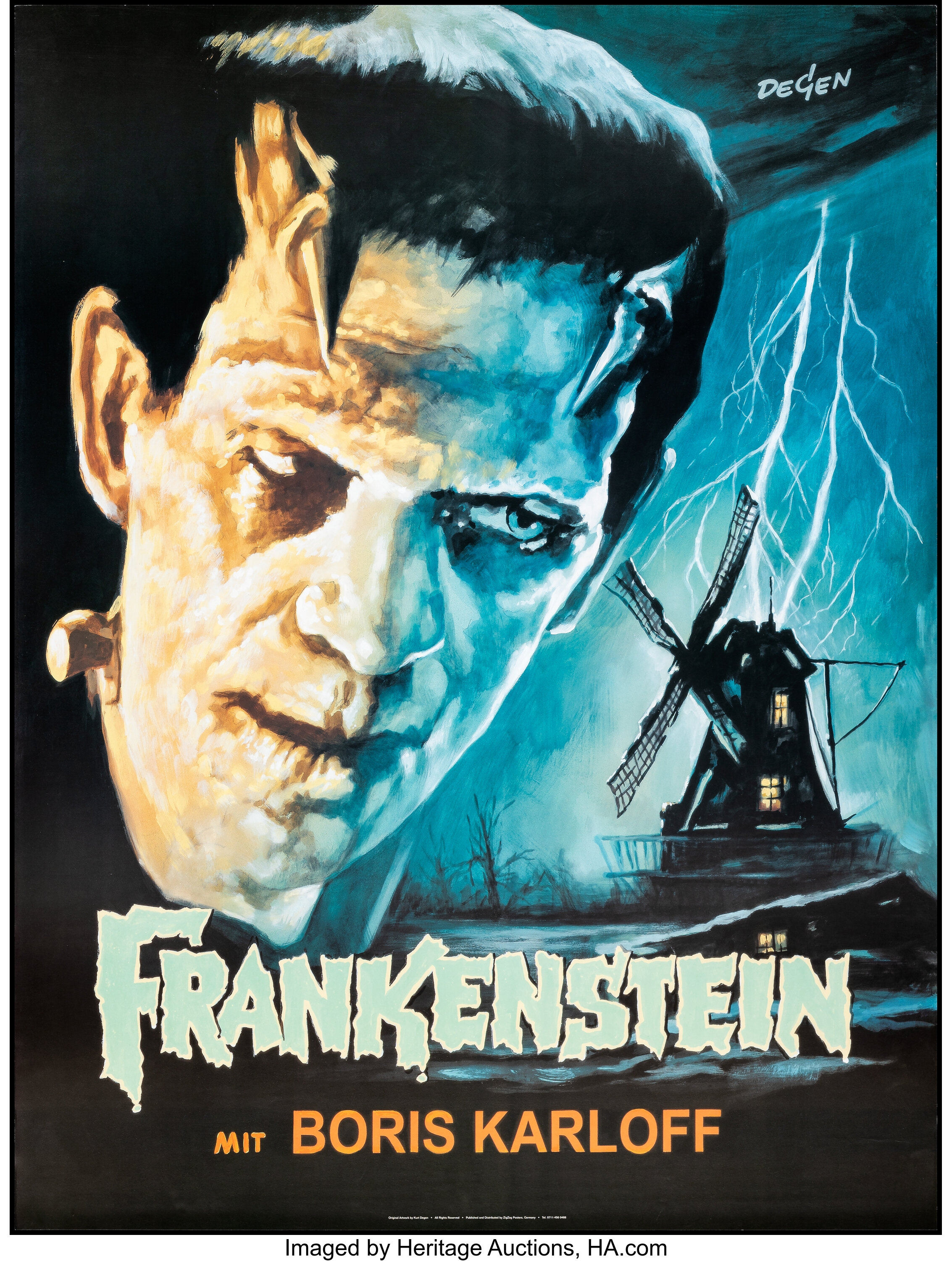 Frankenstein (ZigZag Posters, 1990s). Rolled, Very Fine+. German | Lot ...