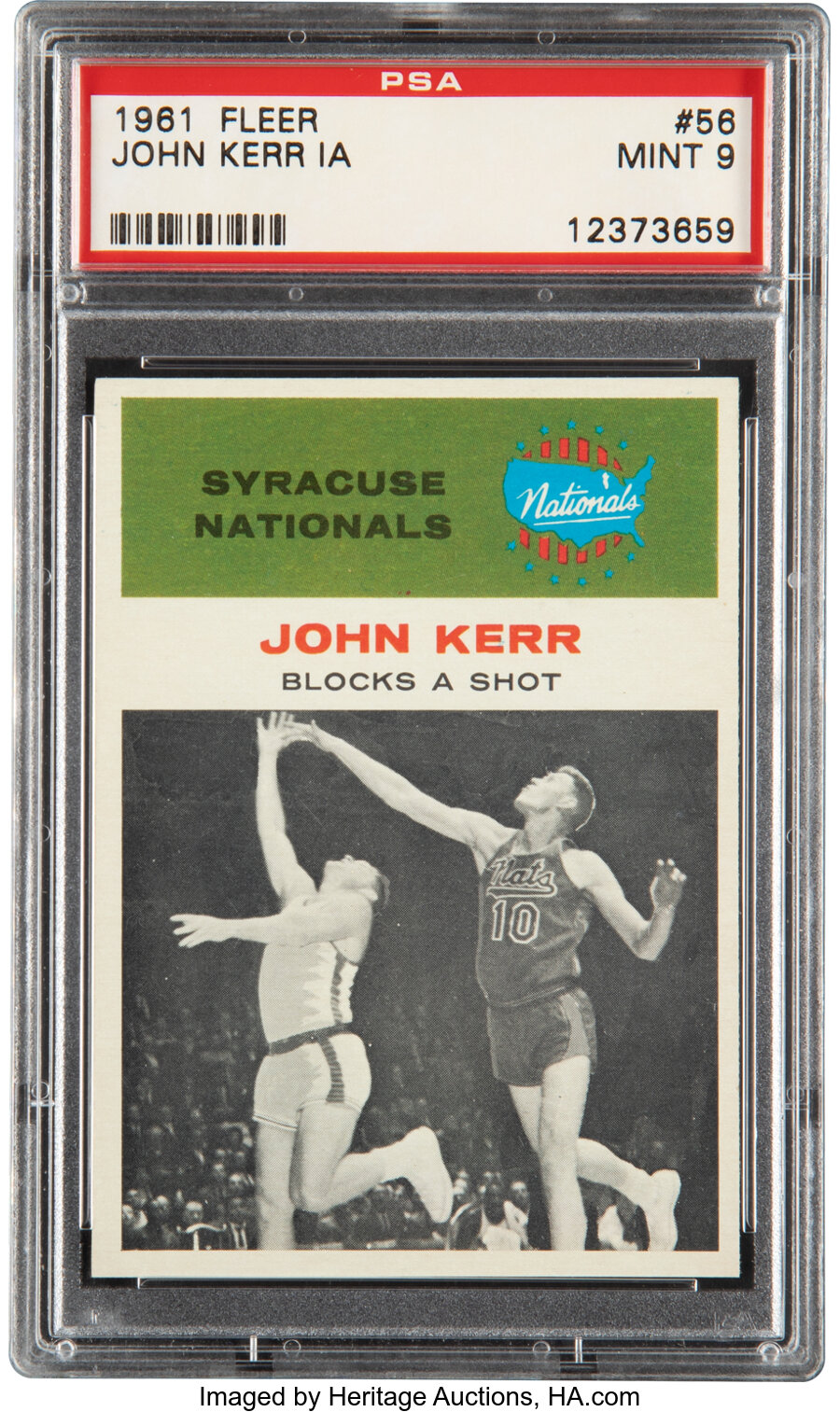 1961 Fleer John Kerr (In Action) #56 PSA Mint 9 - Only One Higher!