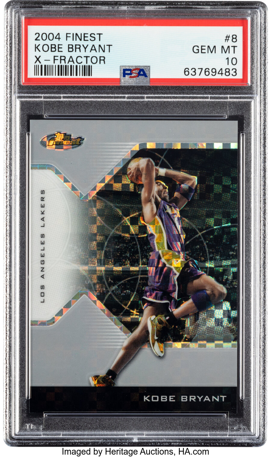 2004 Topps Finest Kobe Bryant (X-Fractor) #8 PSA Gem Mint 10 - #129/199