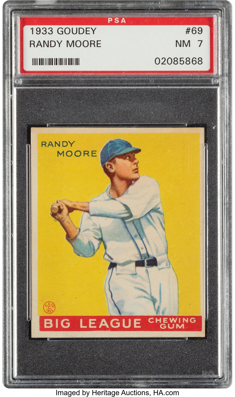 1933 Goudey Randy Moore #69 PSA NM 7
