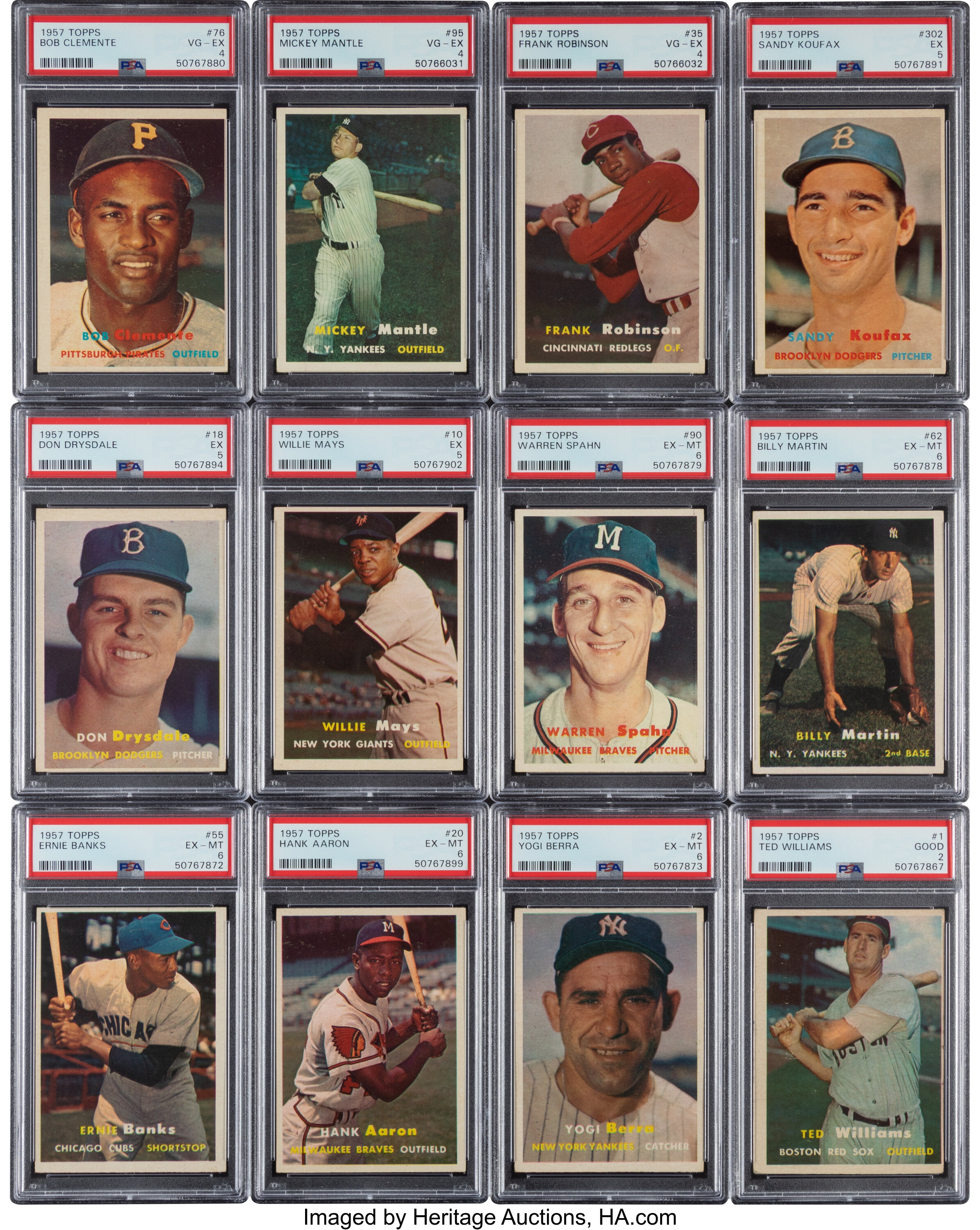 1957 Topps Baseball Complete Set (407) Plus Checklists (4).... | Lot ...