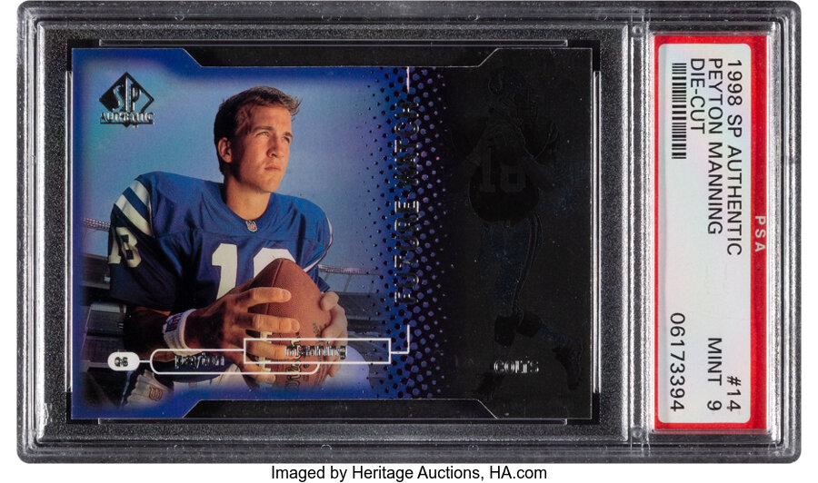 1998 Upper Deck SP Authentic Peyton Manning (Die-Cut) Rookie #14 PSA Mint 9 - #'d 181/500