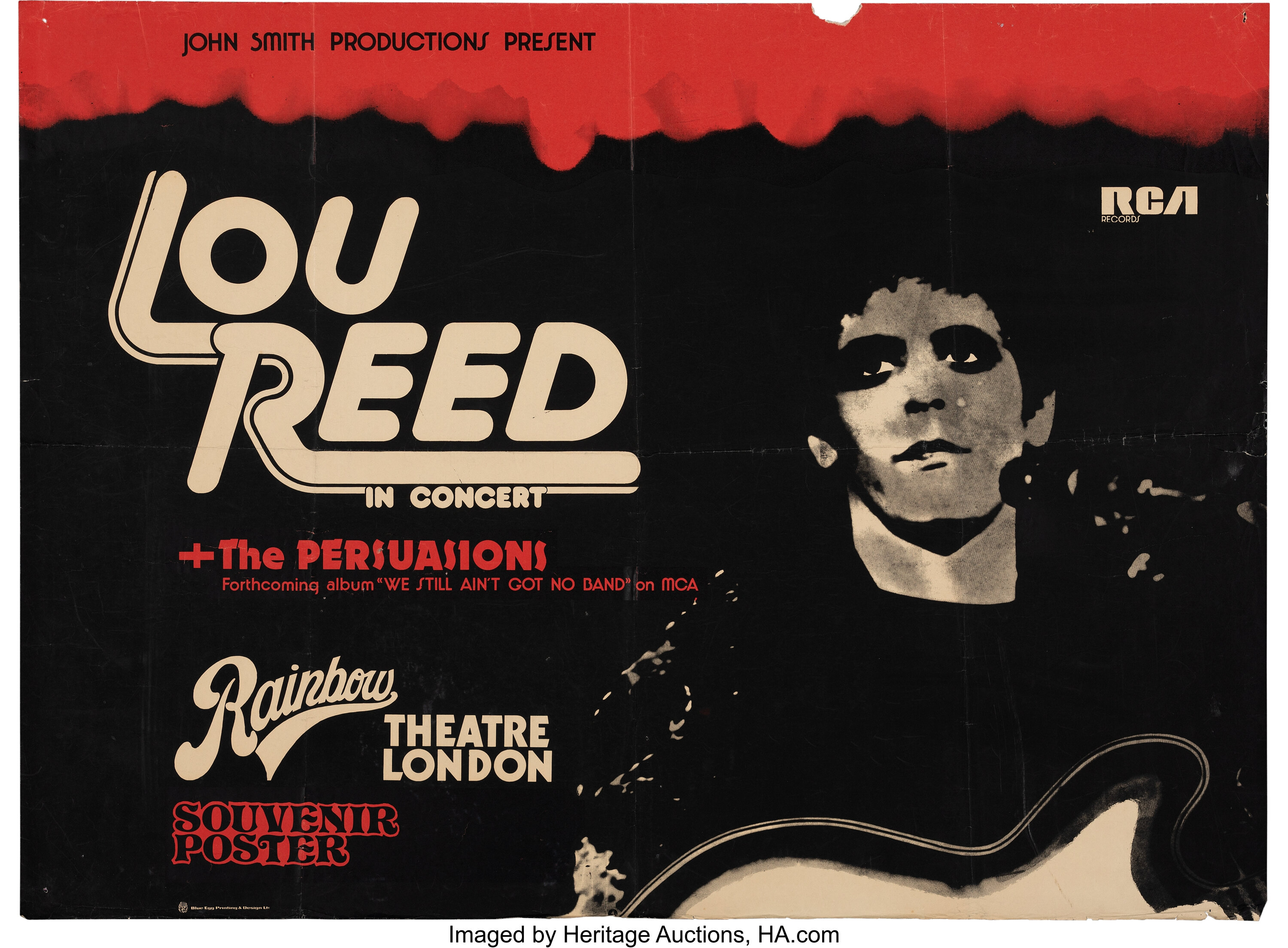 Lou Reed 1973 London Concert Poster.... Music Memorabilia Posters | Lot ...