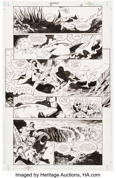 Original Comic Art:Story Page, Steve Epting and Norm Rapmund Aquaman #72 Story Page 12 Original Art (DC, 2000)....