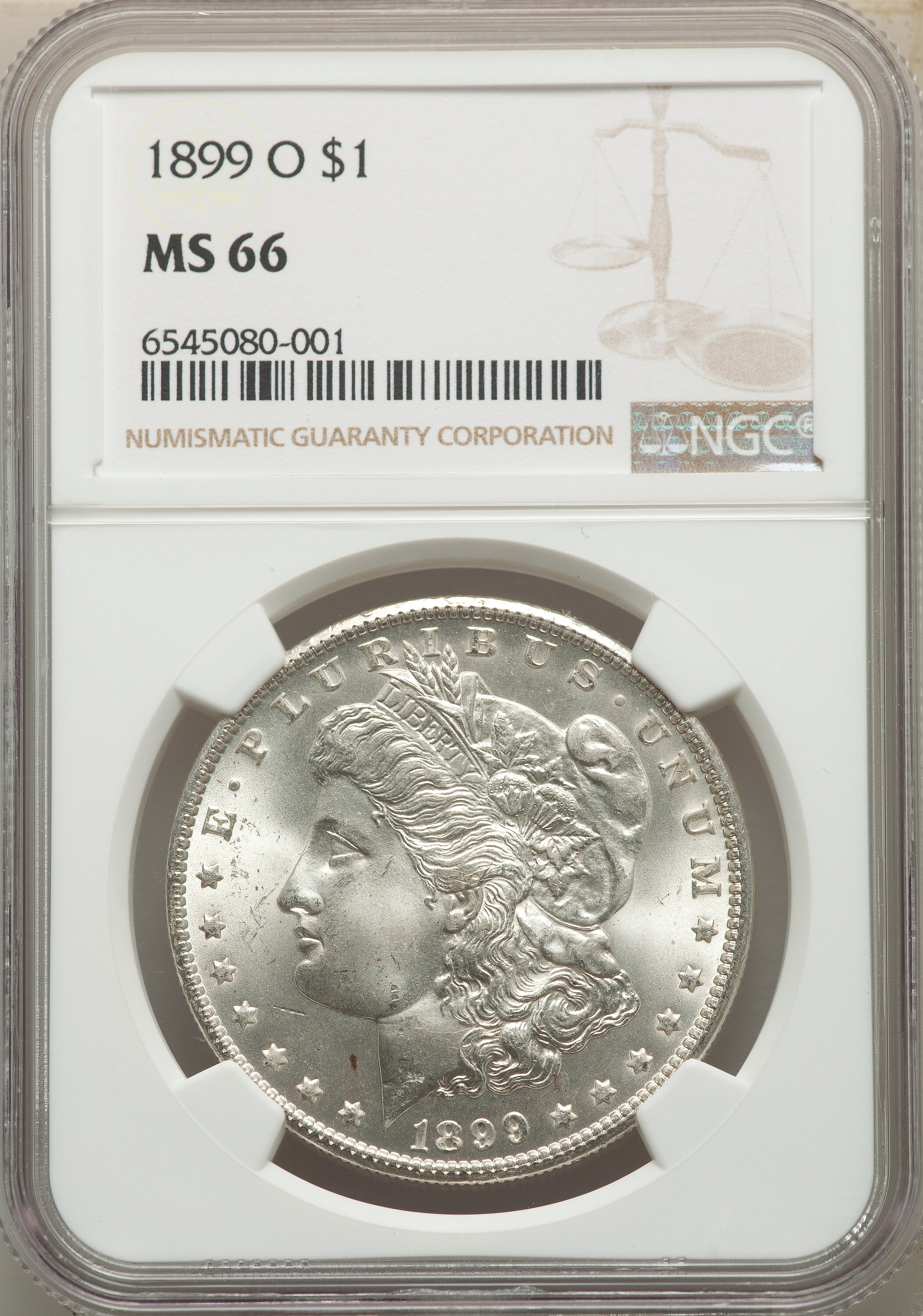 1899-O $1 MS66 NGC. NGC Census: (1292/123). PCGS Population: | Lot ...