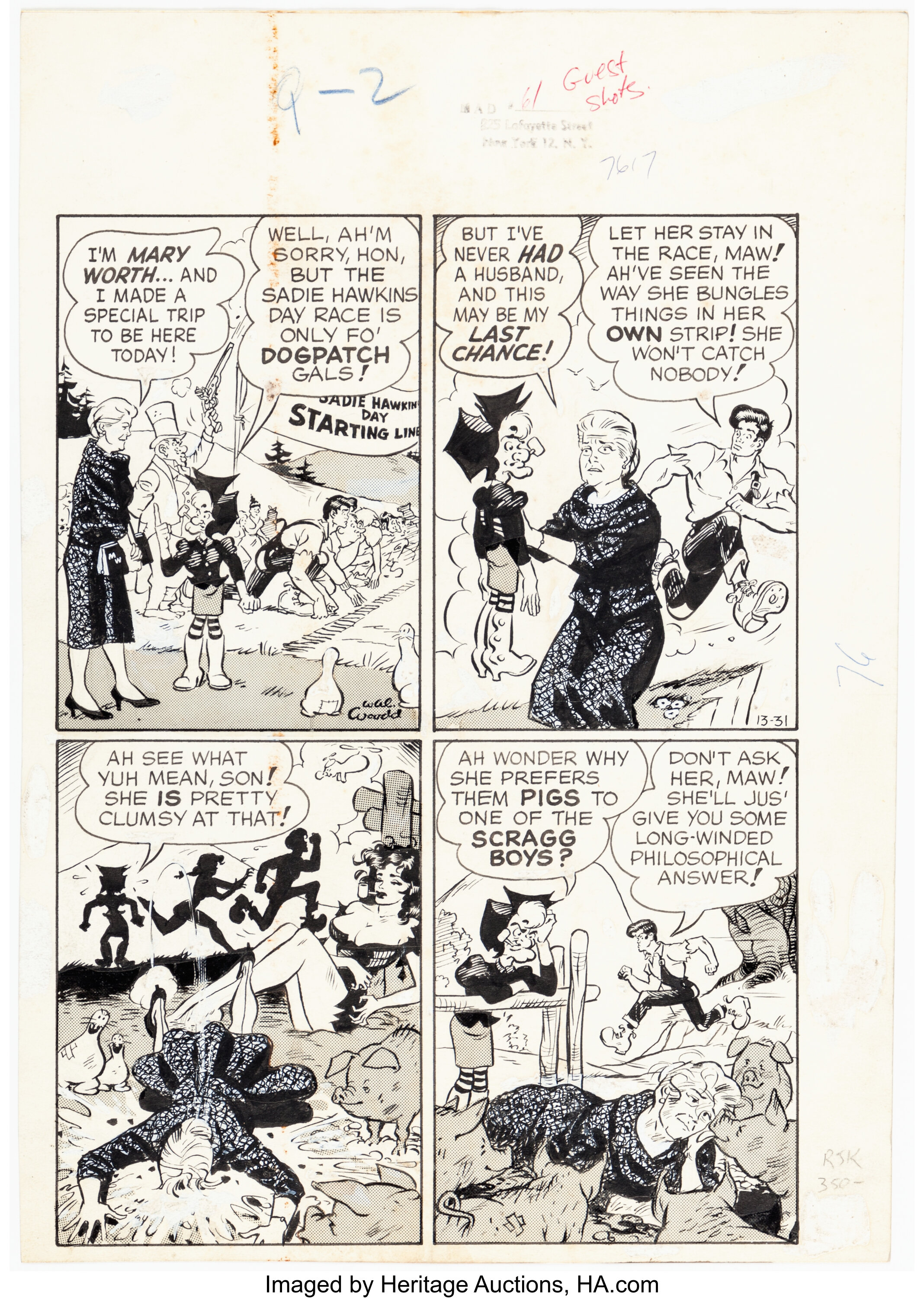 Wally Wood MAD #61 Li'l Abner/Mary Worth Parody Page 37 Original | Lot ...