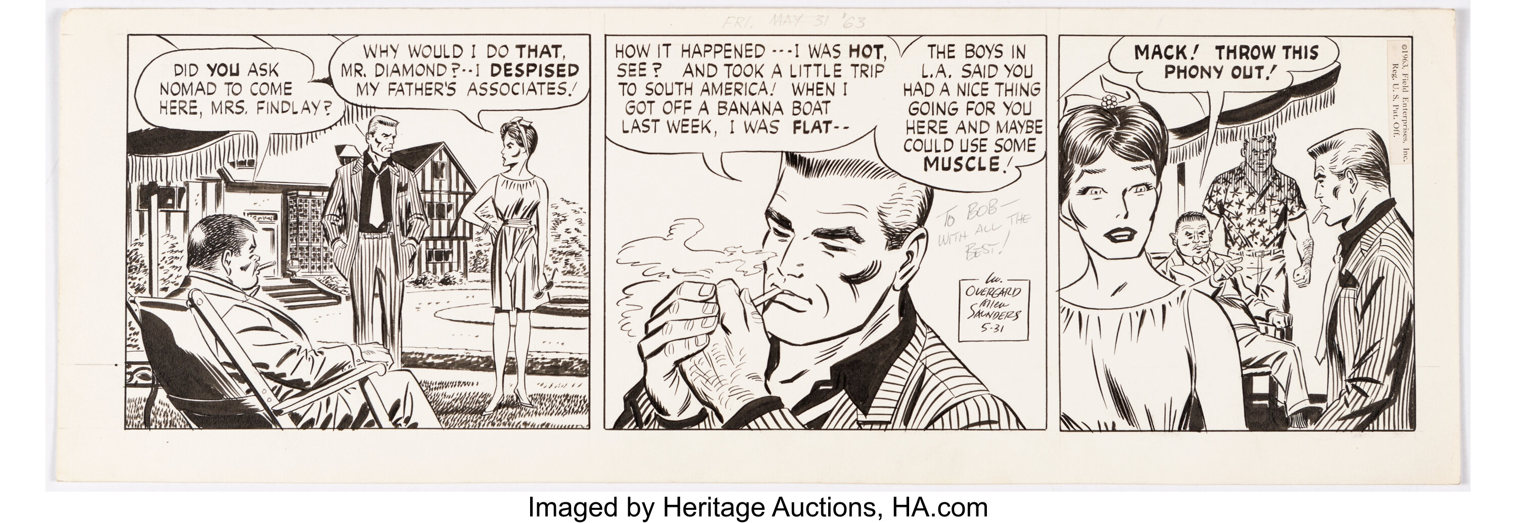 William Overgard Steve Roper Daily Comic Strip Original Art dated | Lot ...