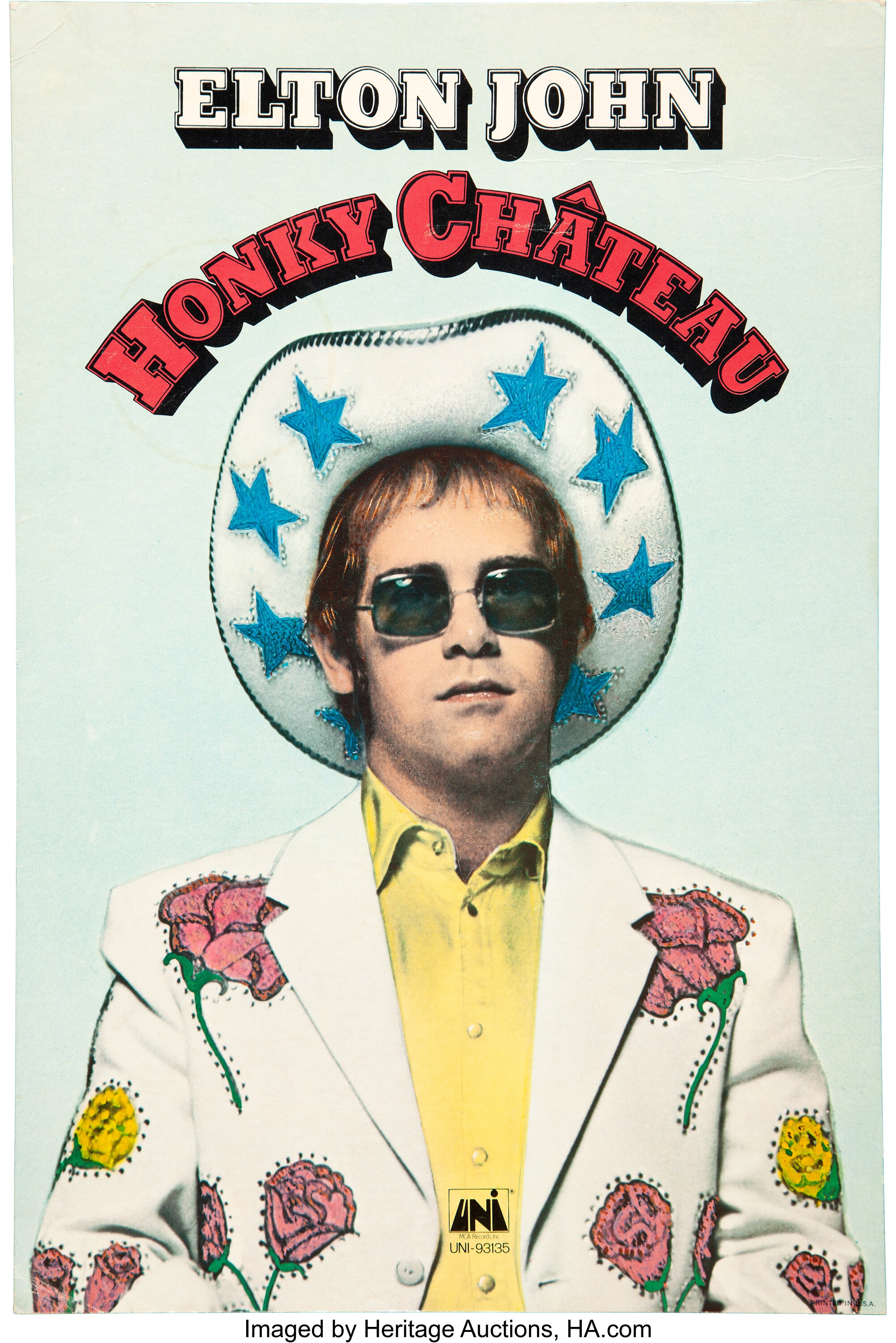 Elton John 1972 Honky Chateau Uni Records Promotional Stand-Up ...