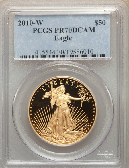 2010-W $50 One-Ounce Gold Eagle, PR DC 70 PCGS
