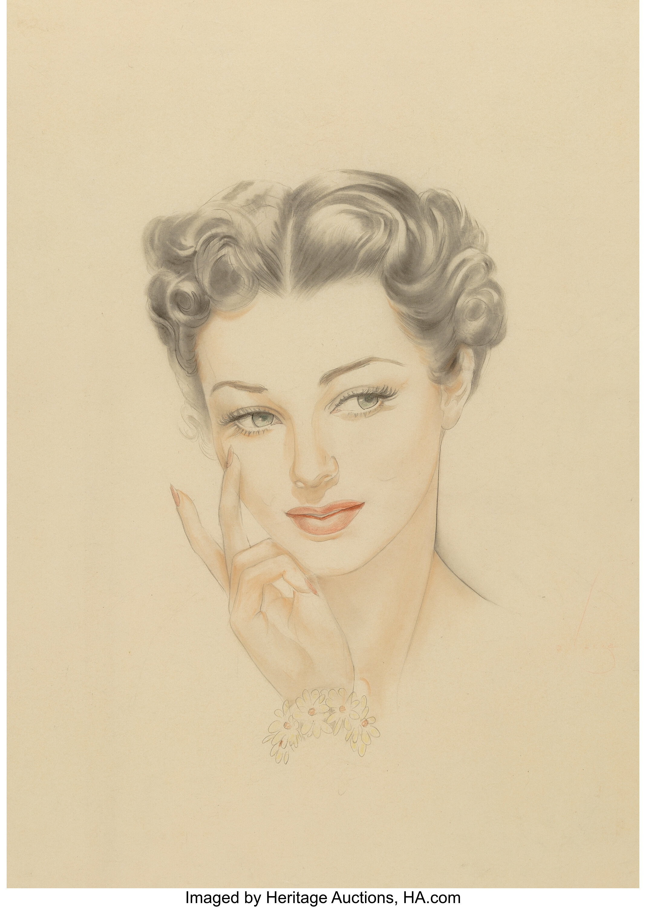 Alberto Vargas (Peruvian/American, 1896-1982). Brunette Portrait ...