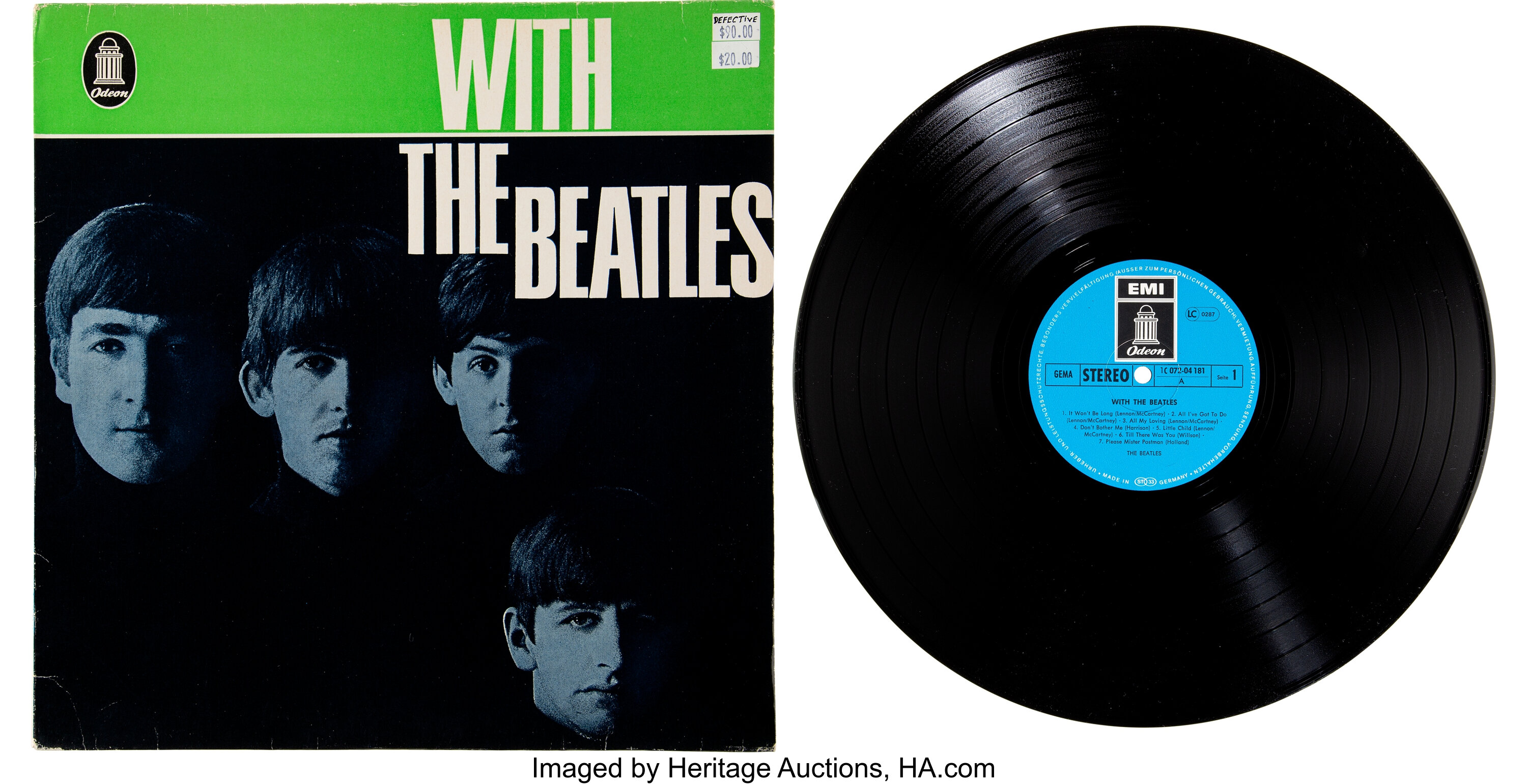 With the Beatles German Vinyl LP With a Double Sticker Over Center ...