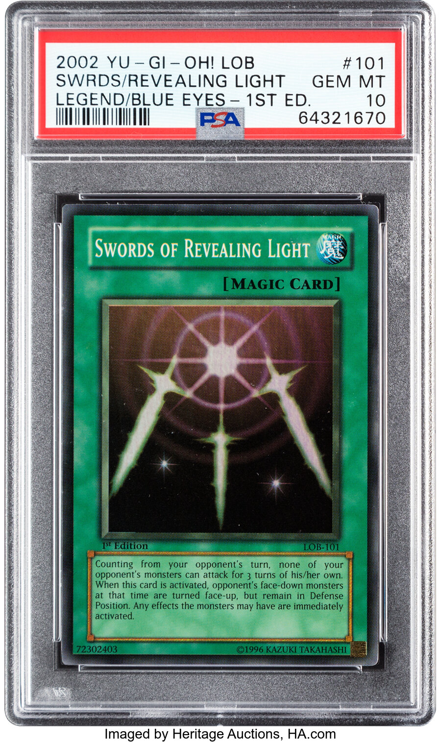 Yu-Gi-Oh! Swords of Revealing Light 101 1st Edition Legend of Blue Eyes White Dragon PSA Trading Card Game 10 (Konami, 2002) S