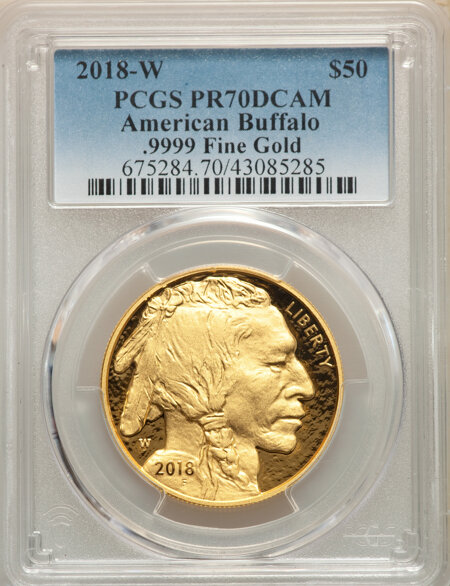 2018-W $50 One-Ounce Gold Buffalo, DC 70 PCGS