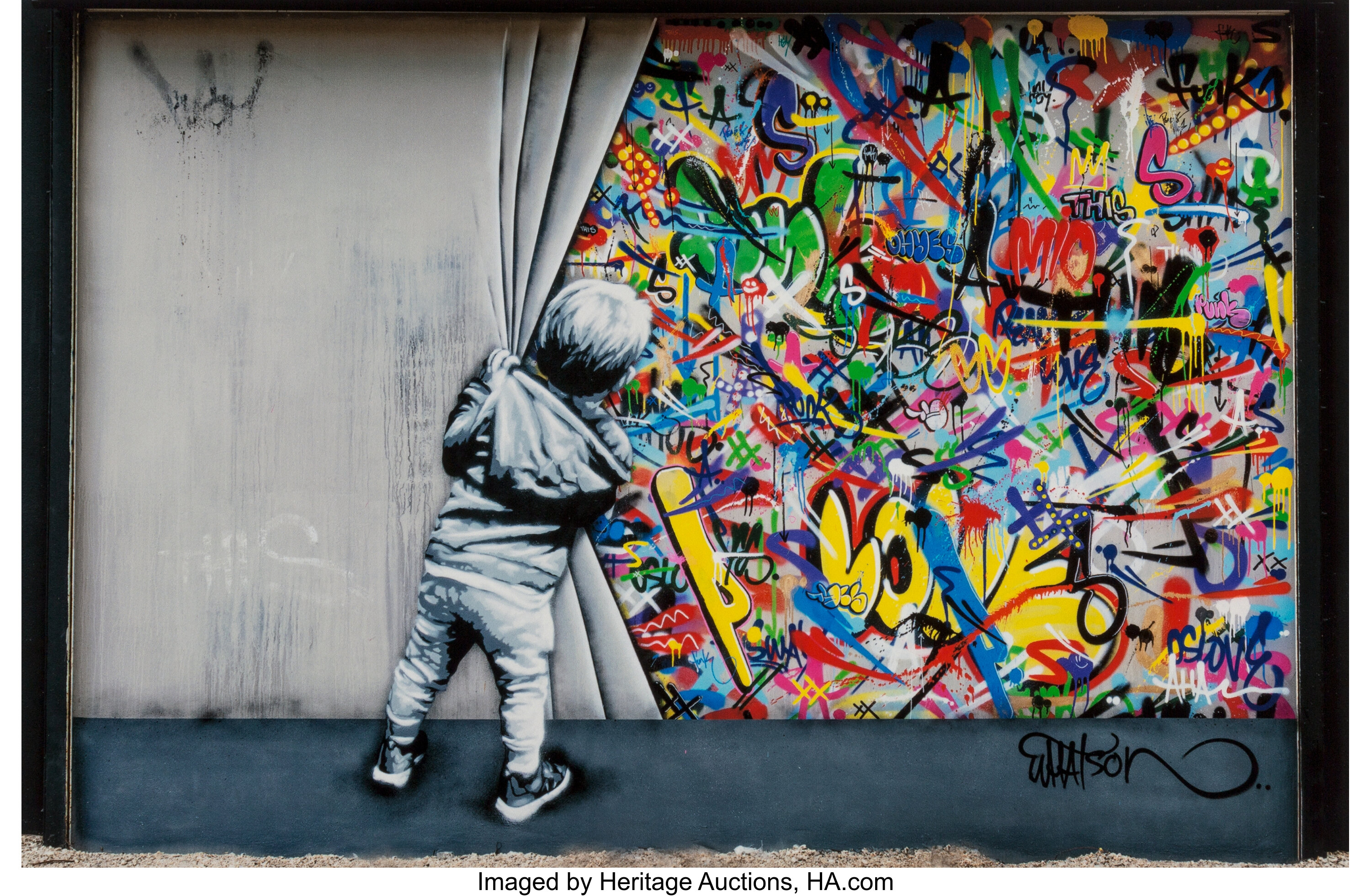 Martin Whatson (b. 1984). Behind the Curtain (Wynwood Walls | Lot ...