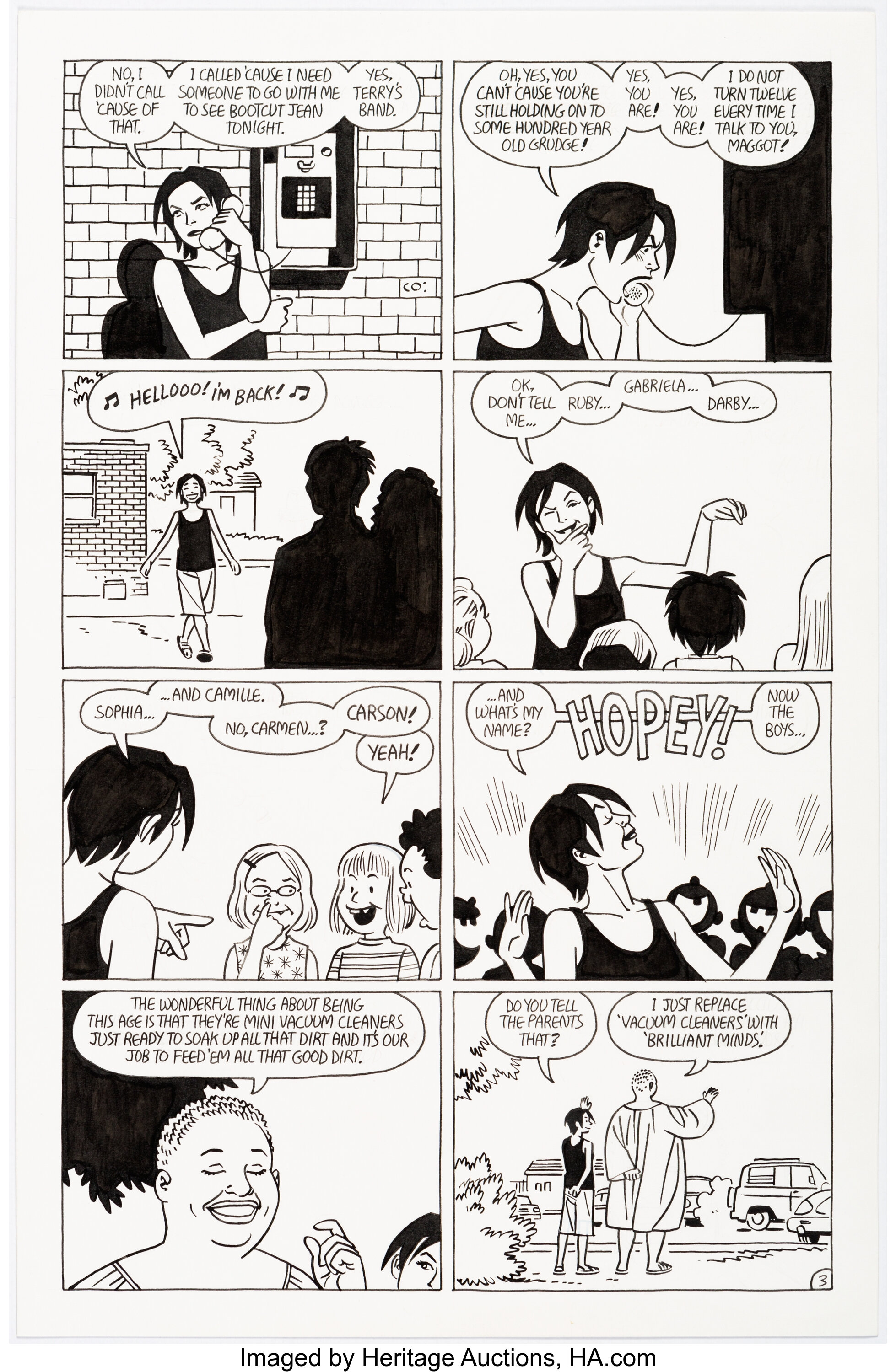 Jaime Hernandez Love and Rockets #15 Story Page 3 Hopey Original | Lot ...