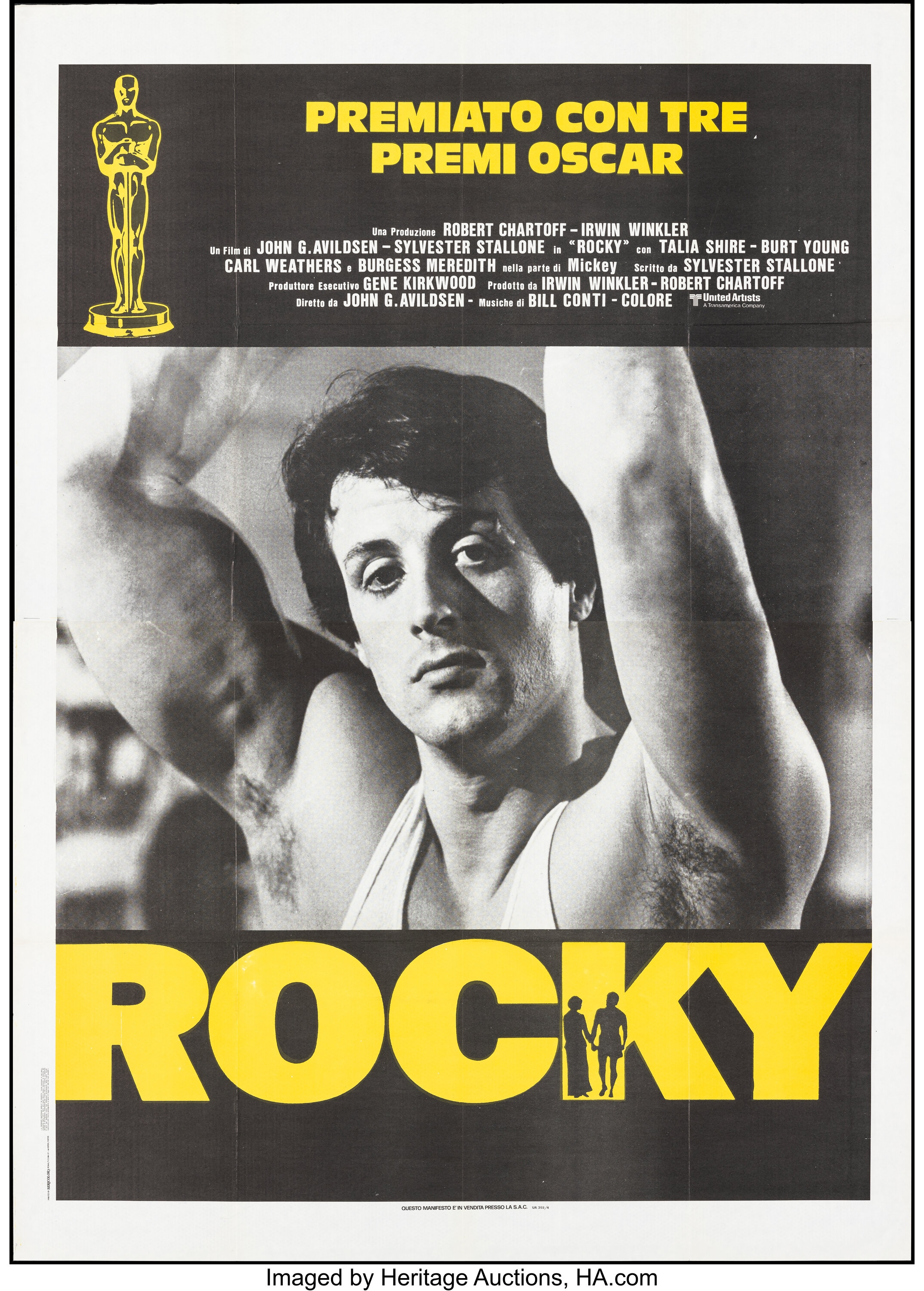 Rocky (United Artists, 1977). Folded, Very Fine+. Italian 4 - Fogli ...