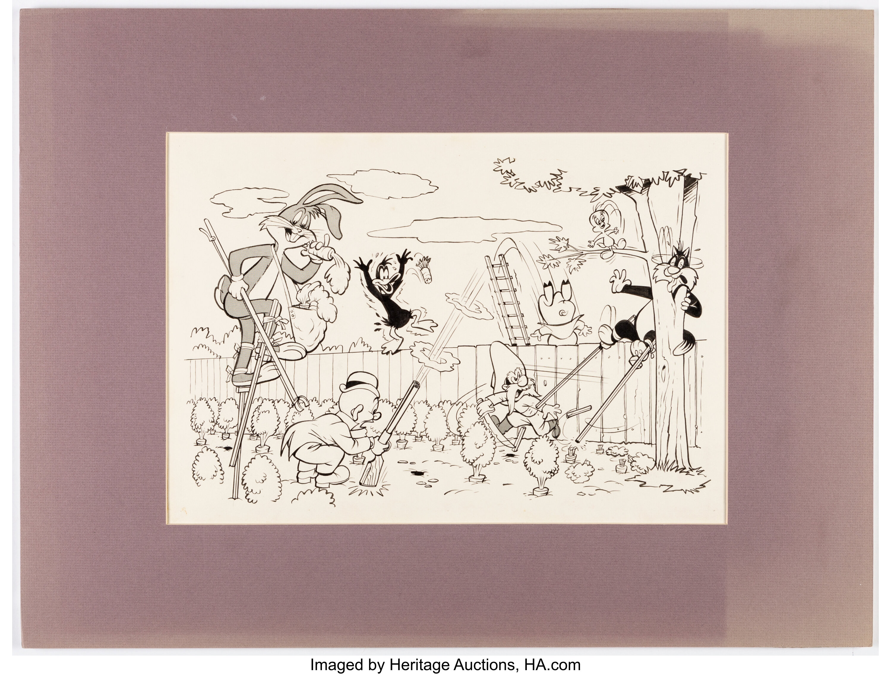 Looney Tunes Cartoon Characters Ensemble Scene Original Art | LotID ...