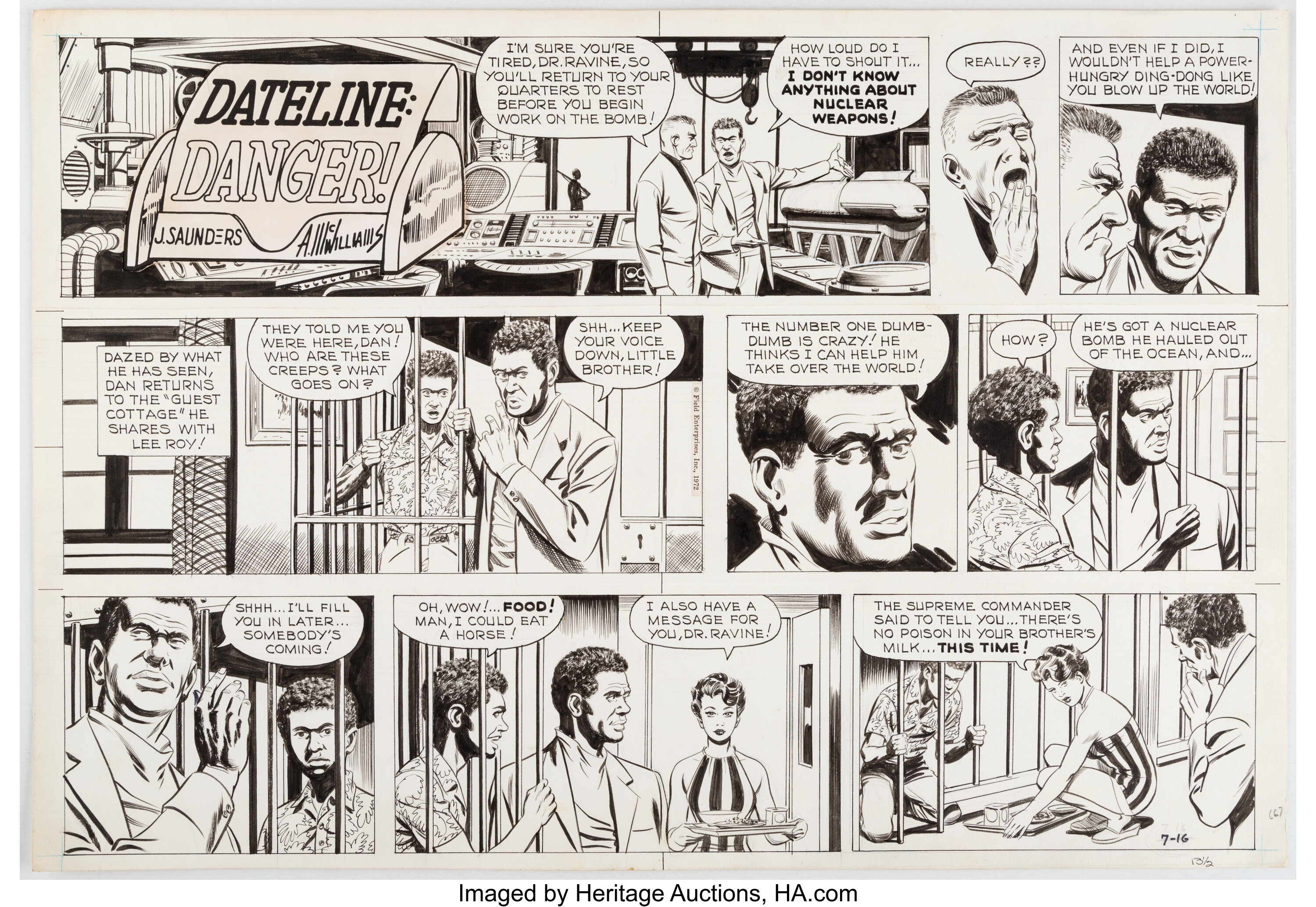 Al McWilliams Dateline: Danger! Sunday Comic Strip Original Art | Lot ...