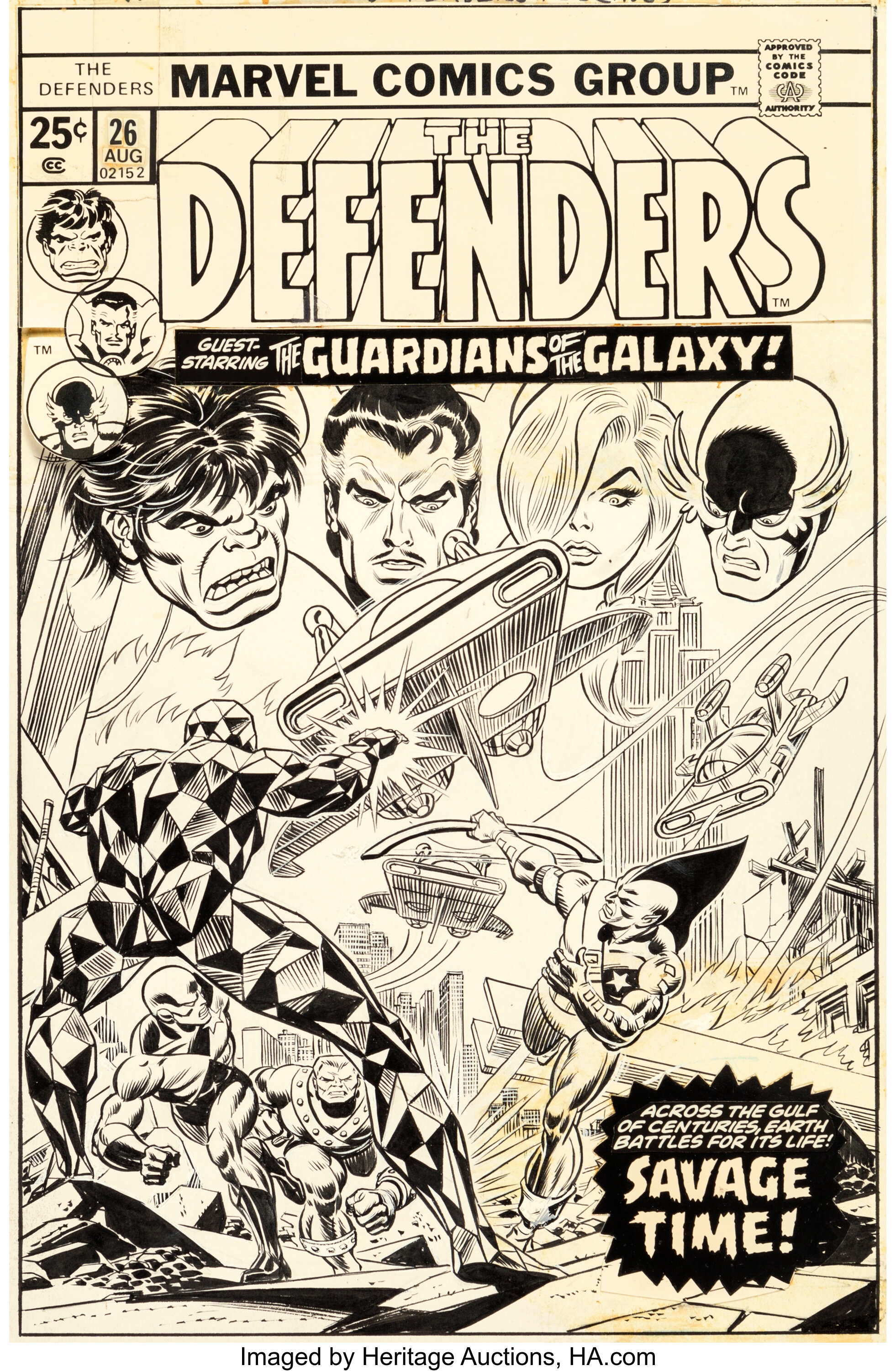 Gil Kane and John Romita Sr. The Defenders #26 Cover Guardians of | Lot ...