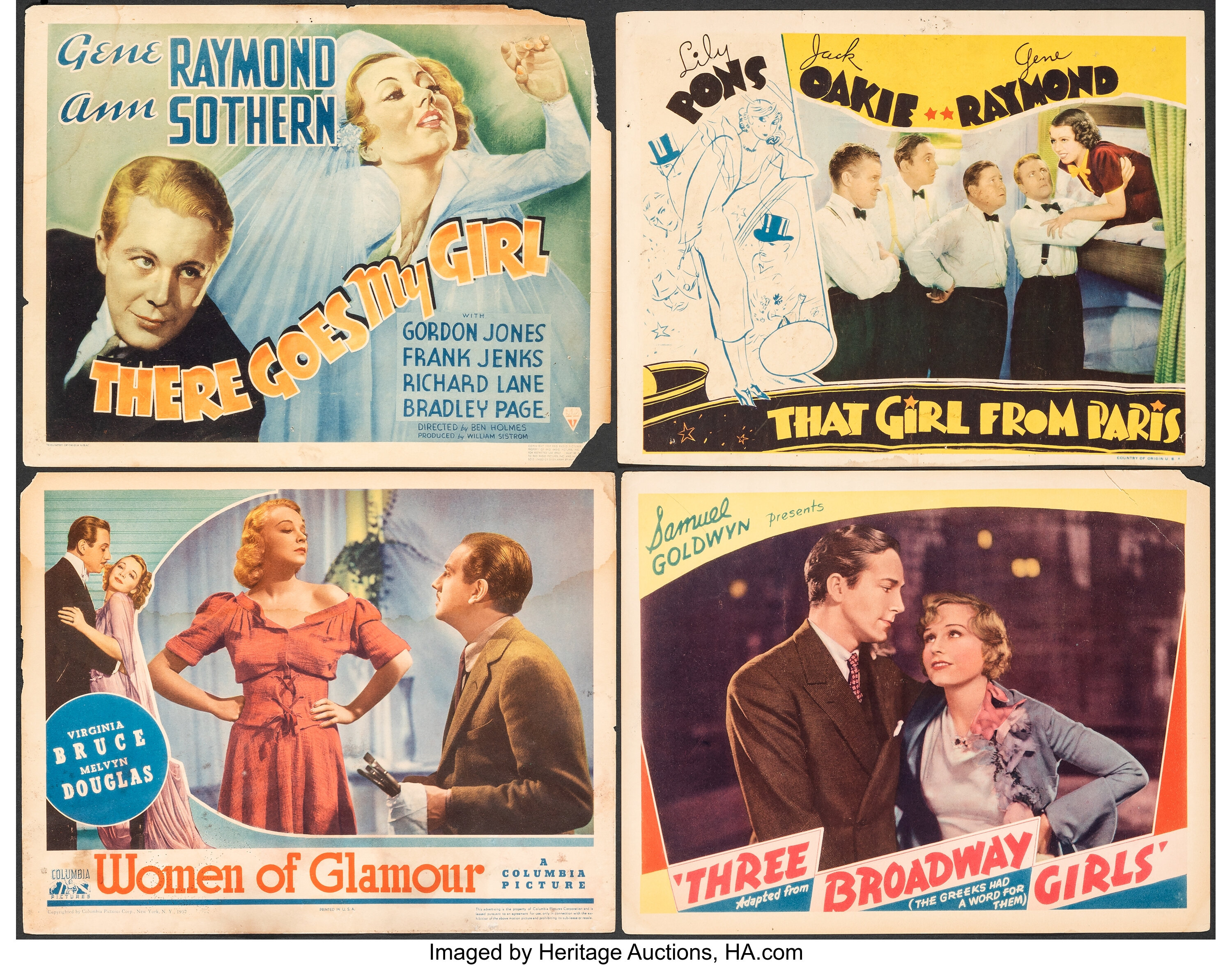 There Goes My Girl & Other Lot (RKO, 1937). Fine. Title Lobby Card ...