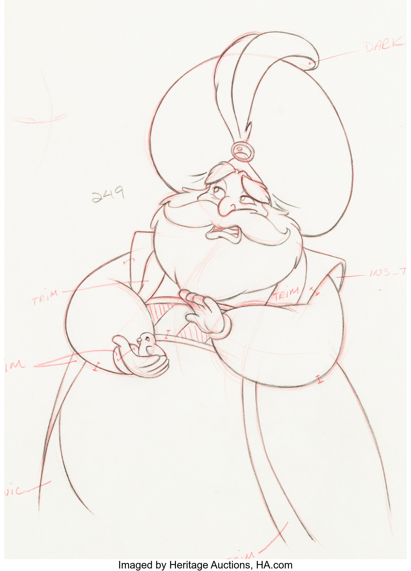 Aladdin Sultan Animation Drawing and Animator Thumbnail Sheet (Walt ...