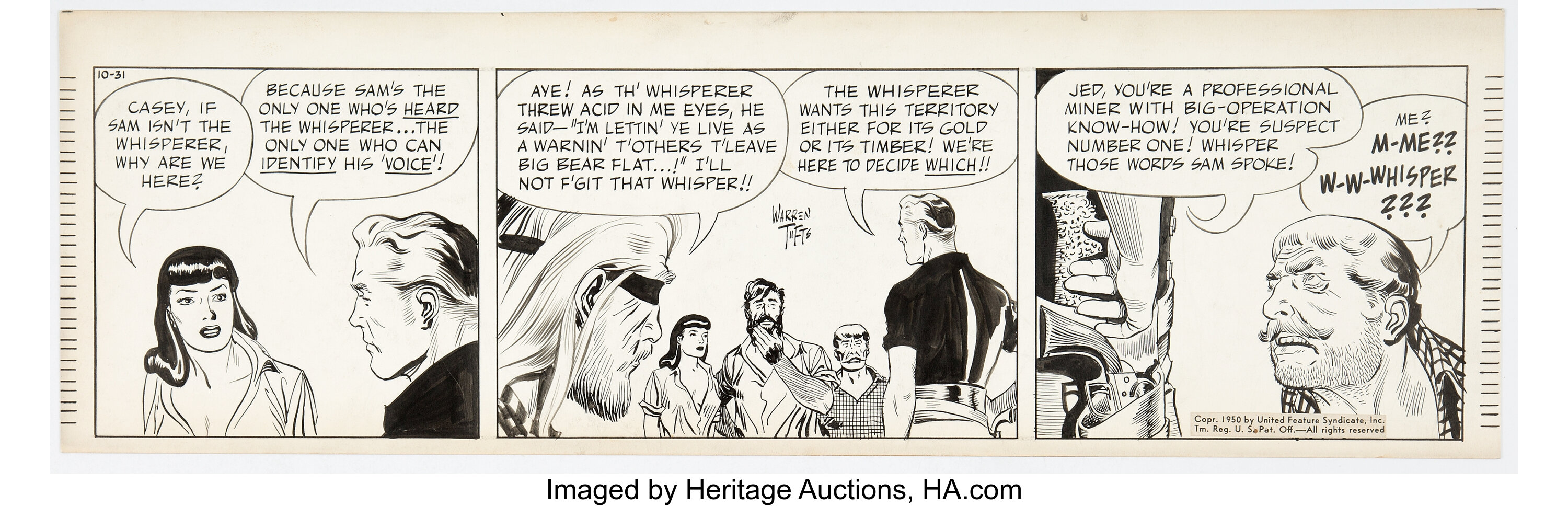 Warren Tufts Casey Ruggles Daily Comic Strip Original Art dated | Lot ...