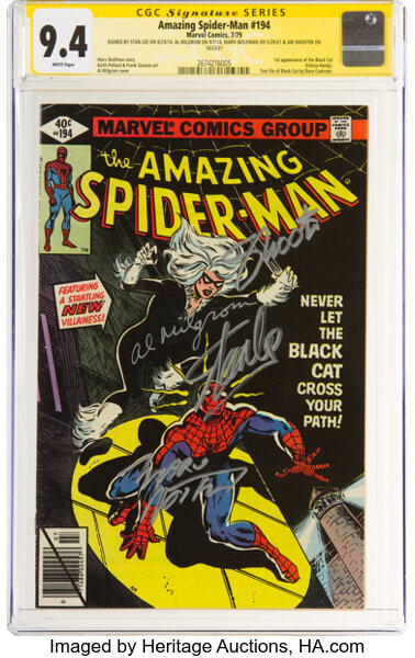 Bronze Age (1970-1979):Superhero, The Amazing Spider-Man #194 Signature Series: Stan Lee and Others (Marvel, 1979) CGC NM 9.4 White pages....