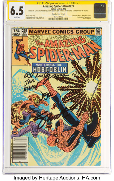 Modern Age (1980-Present):Superhero, The Amazing Spider-Man #239 Canadian Price Variant - Signature Series: John Romita and Others (Marvel, 1983) CGC FN+ 6.5 Whit...