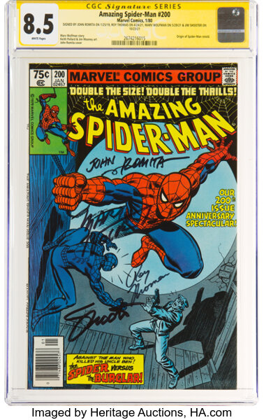 Modern Age (1980-Present):Superhero, The Amazing Spider-Man #200 Signature Series: John Romita and Others (Marvel, 1980) CGC VF+ 8.5 White pages....