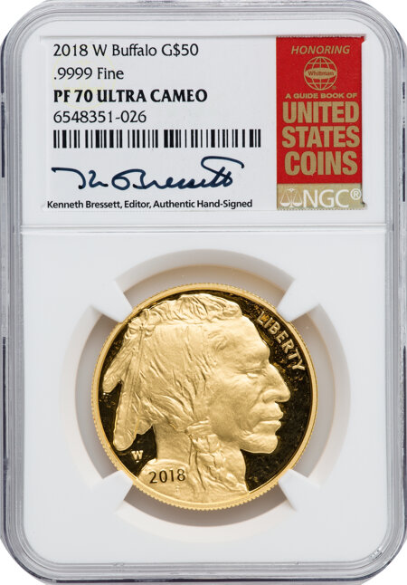 2018-W $50 One-Ounce Gold Buffalo, DC 70 NGC