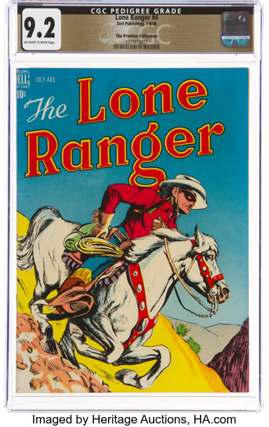 Golden Age (1938-1955):Western, Lone Ranger #4 The Promise Collection Pedigree (Dell, 1948) CGC NM- 9.2 Off-white to white pages....