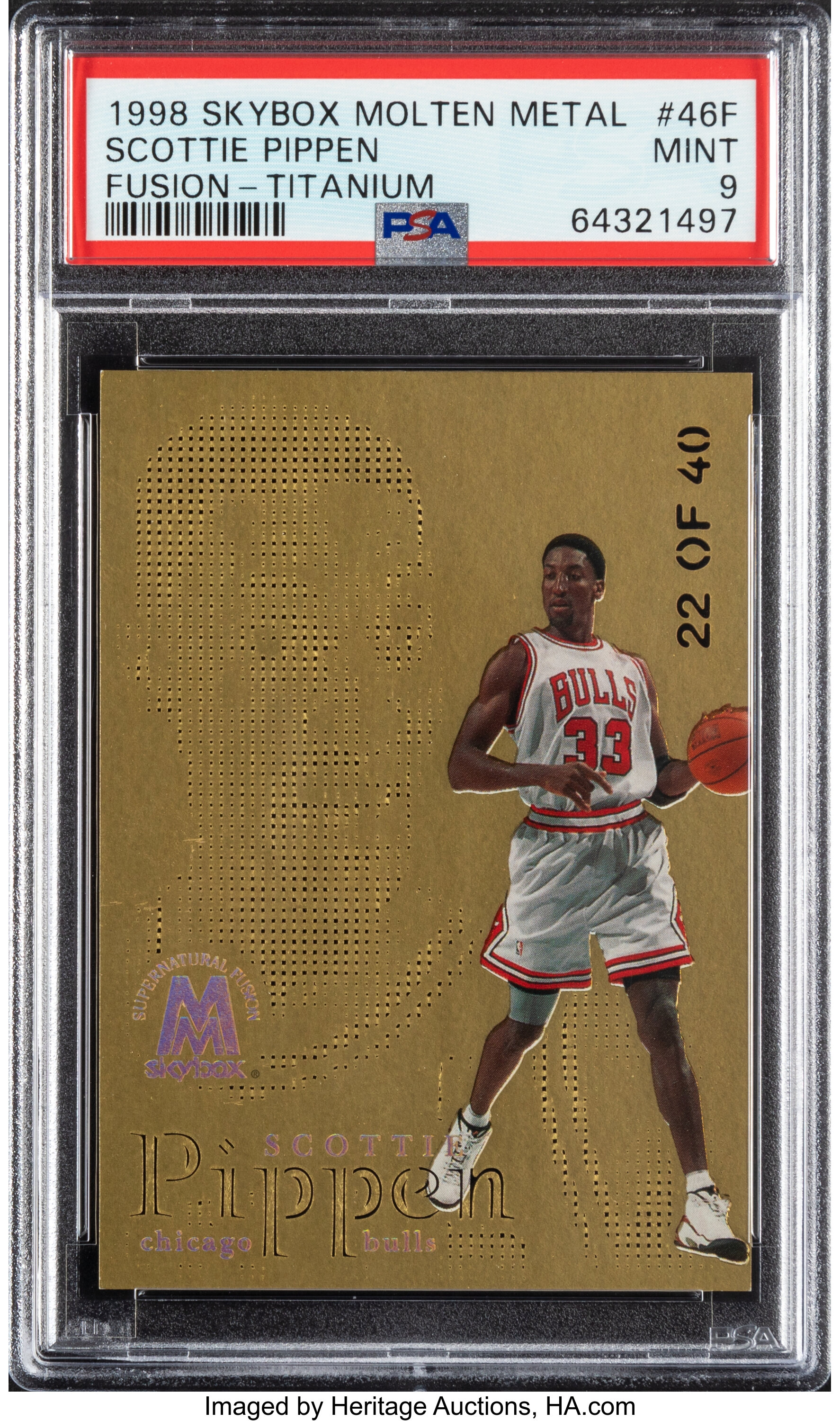 1998 Skybox Molten Metal Scottie Pippen (Titanium Fusion) #46F PSA ...