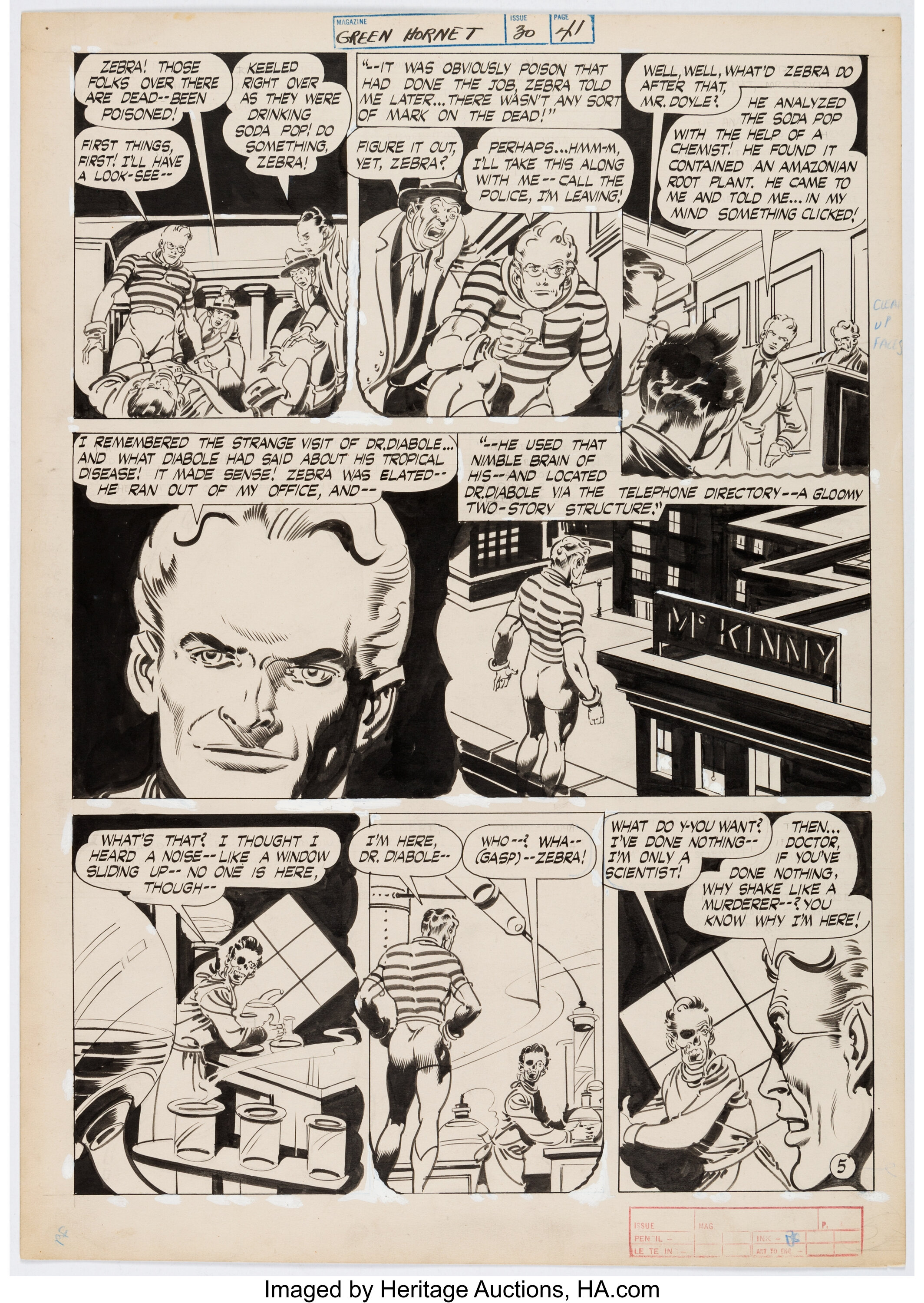 Bob Fujitani Green Hornet #30 Story Page 5 Original Art (Harvey, | Lot ...