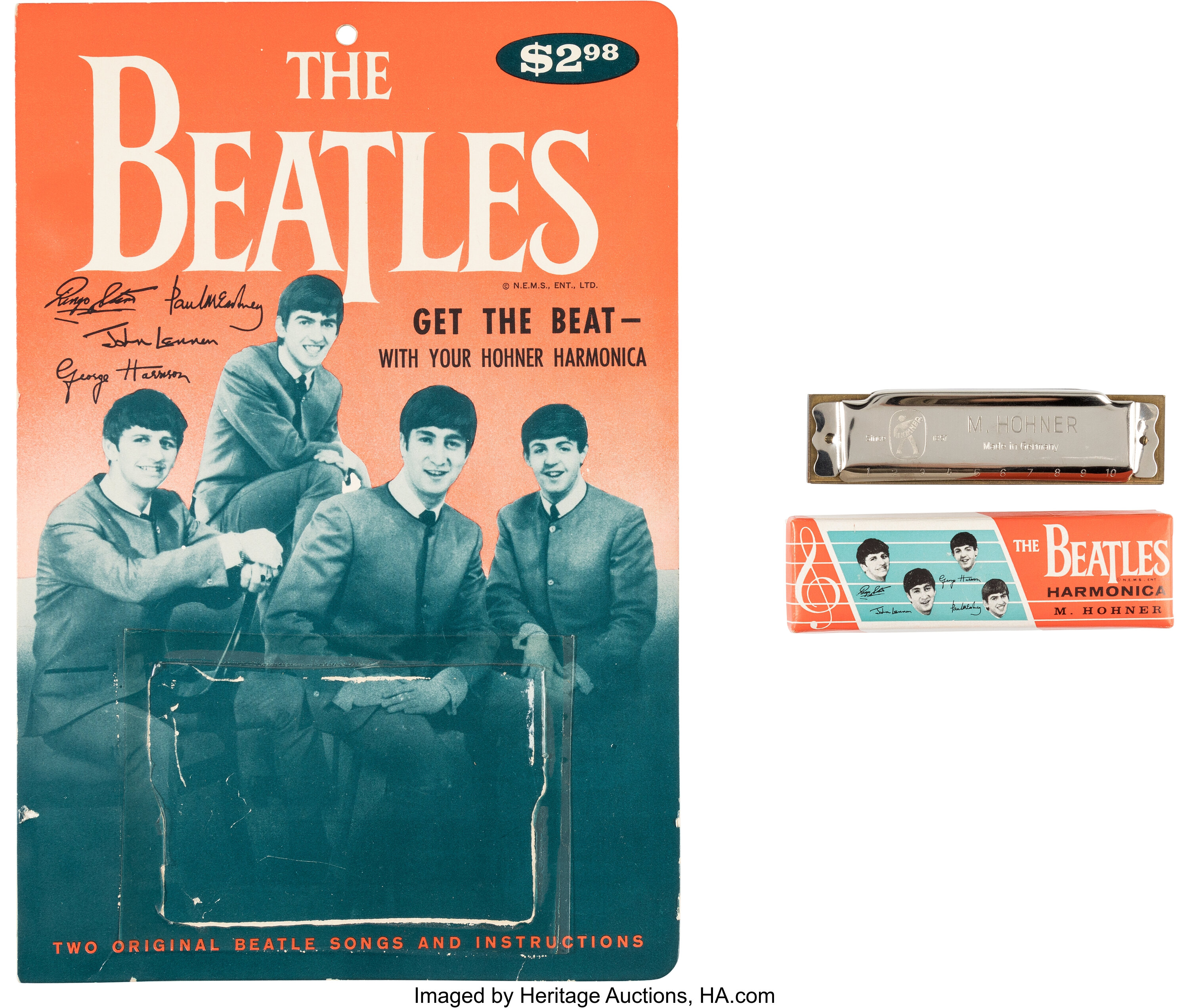 The Beatles Harmonica in Box with an Original Display Card | LotID ...