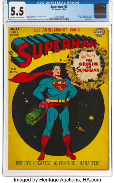 Golden Age (1938-1955):Superhero, Superman #53 (DC, 1948) CGC FN- 5.5 Cream to off-white pages....