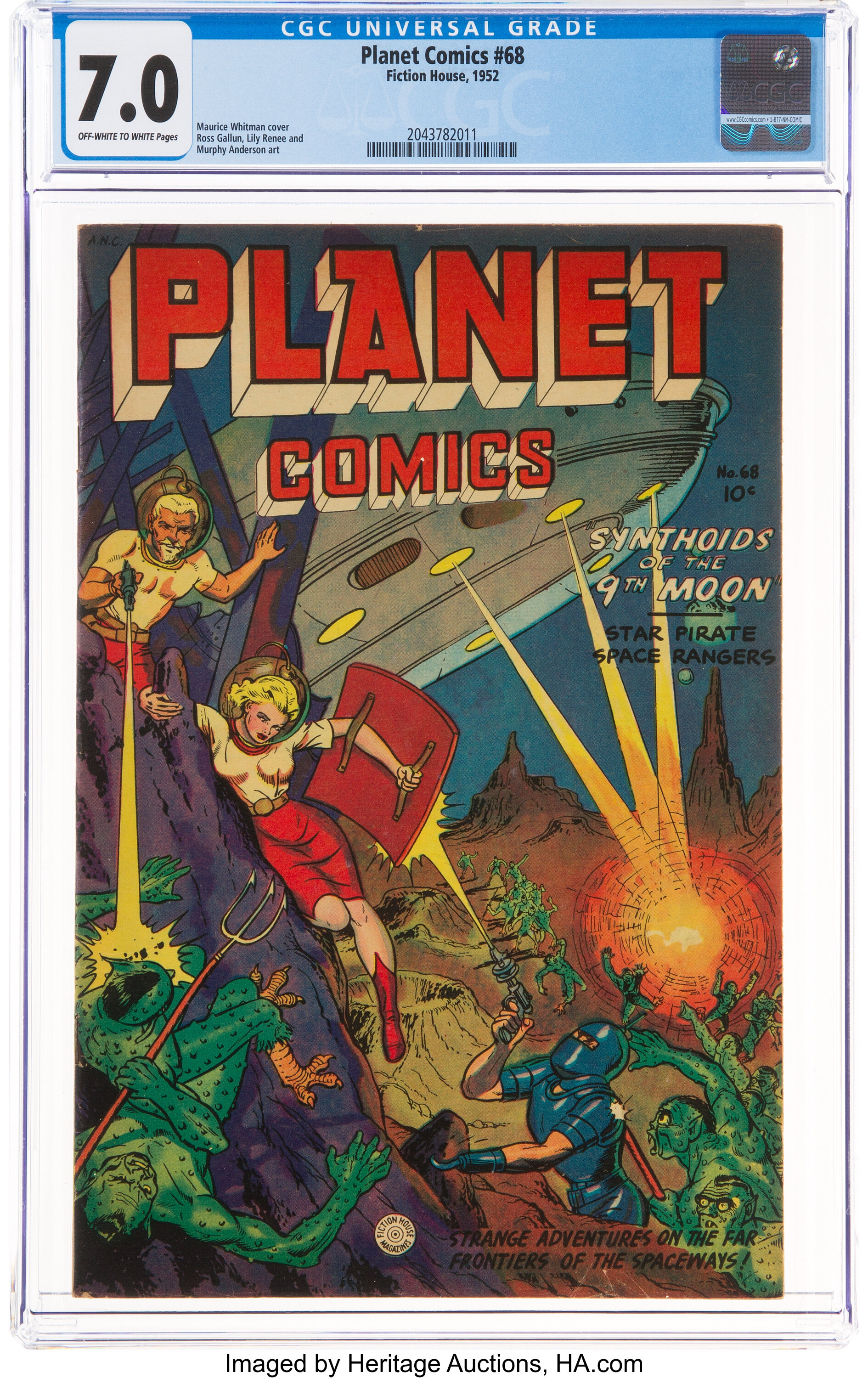 Planet Comics #68 (Fiction House, 1952) CGC FN/VF 7.0 Off-white to ...