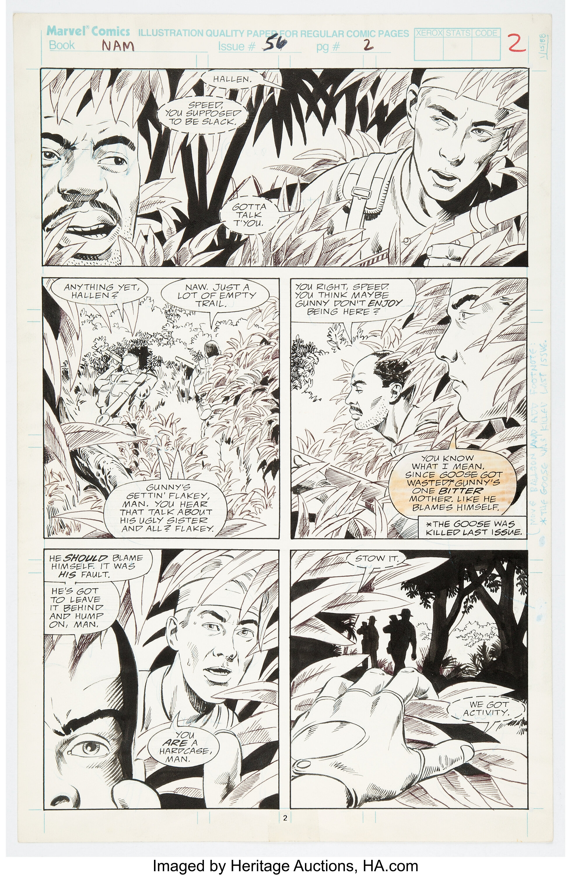 Wayne Vansant and Tony DeZuñiga The 'Nam #56 Story Page 2 Original ...