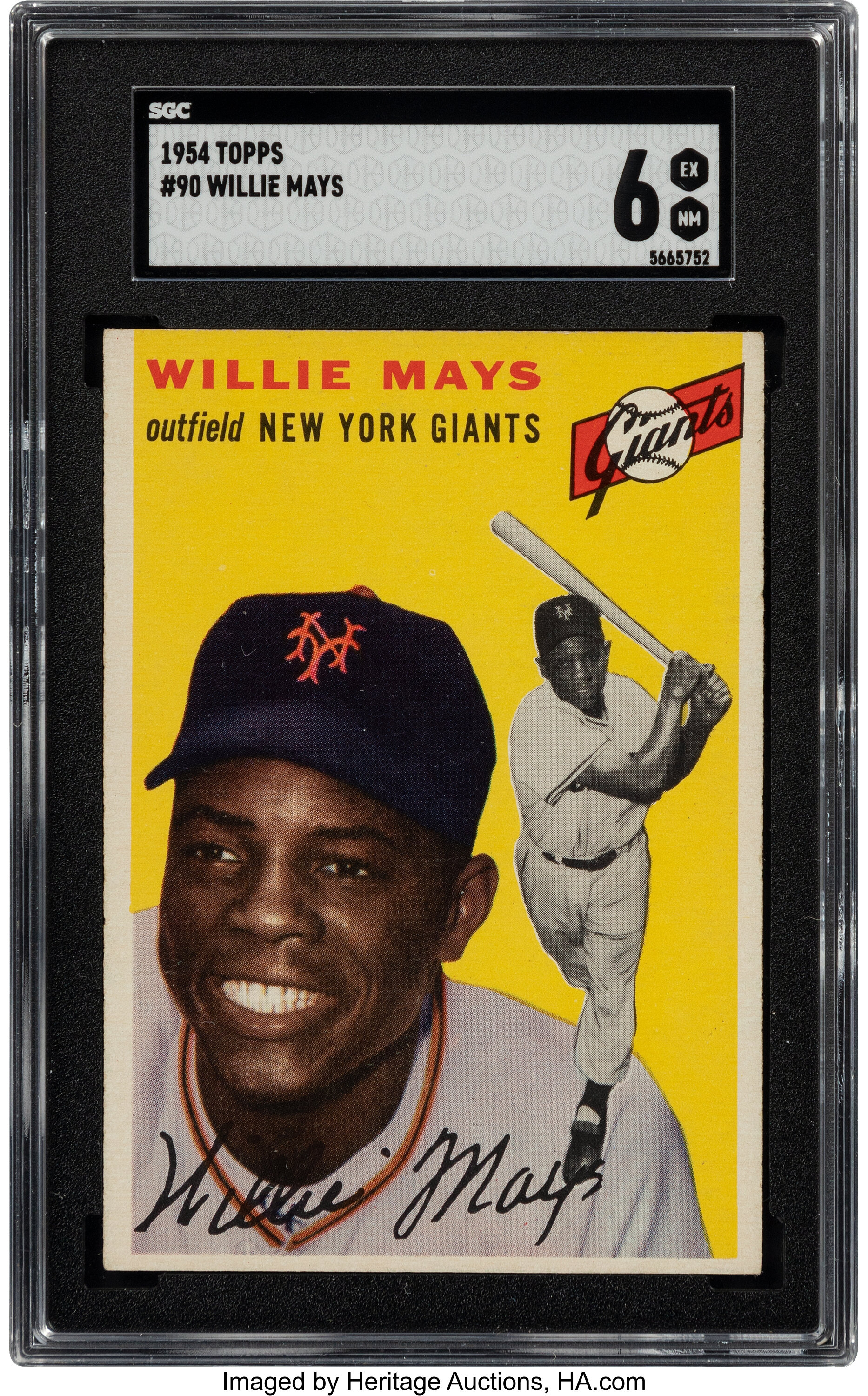 1954 Topps Willie Mays 90 SGC EX/NM 6.... Baseball Cards Singles Lot